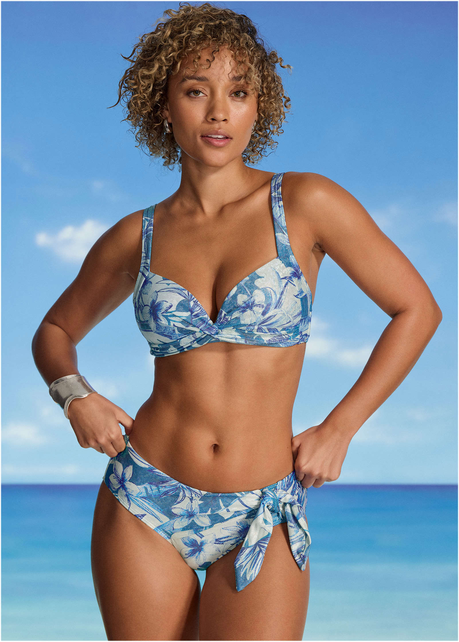 Shine Kauai Bottom - Denim Botanical