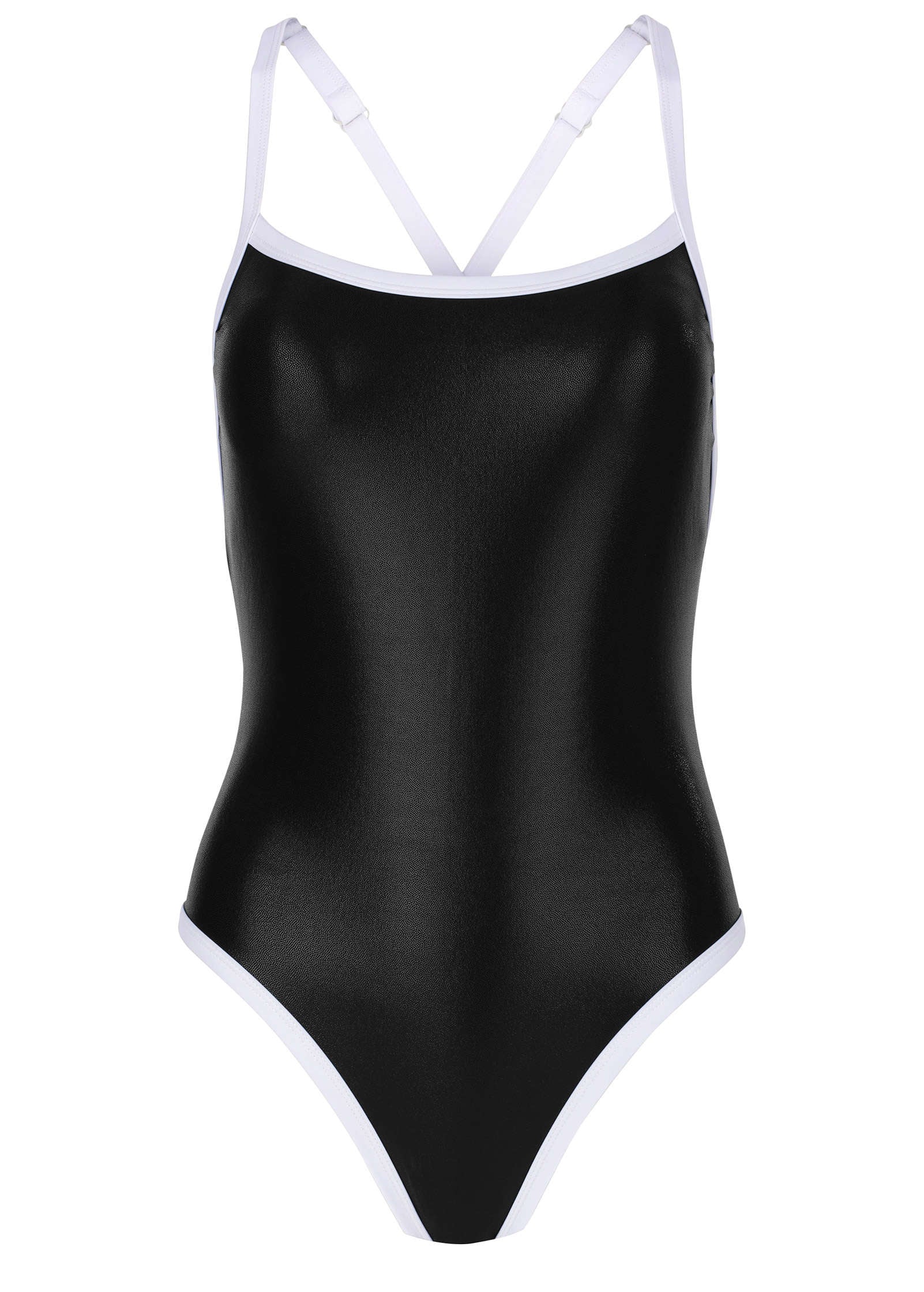 Liquid Leather One-Piece - Black & White - Image 3