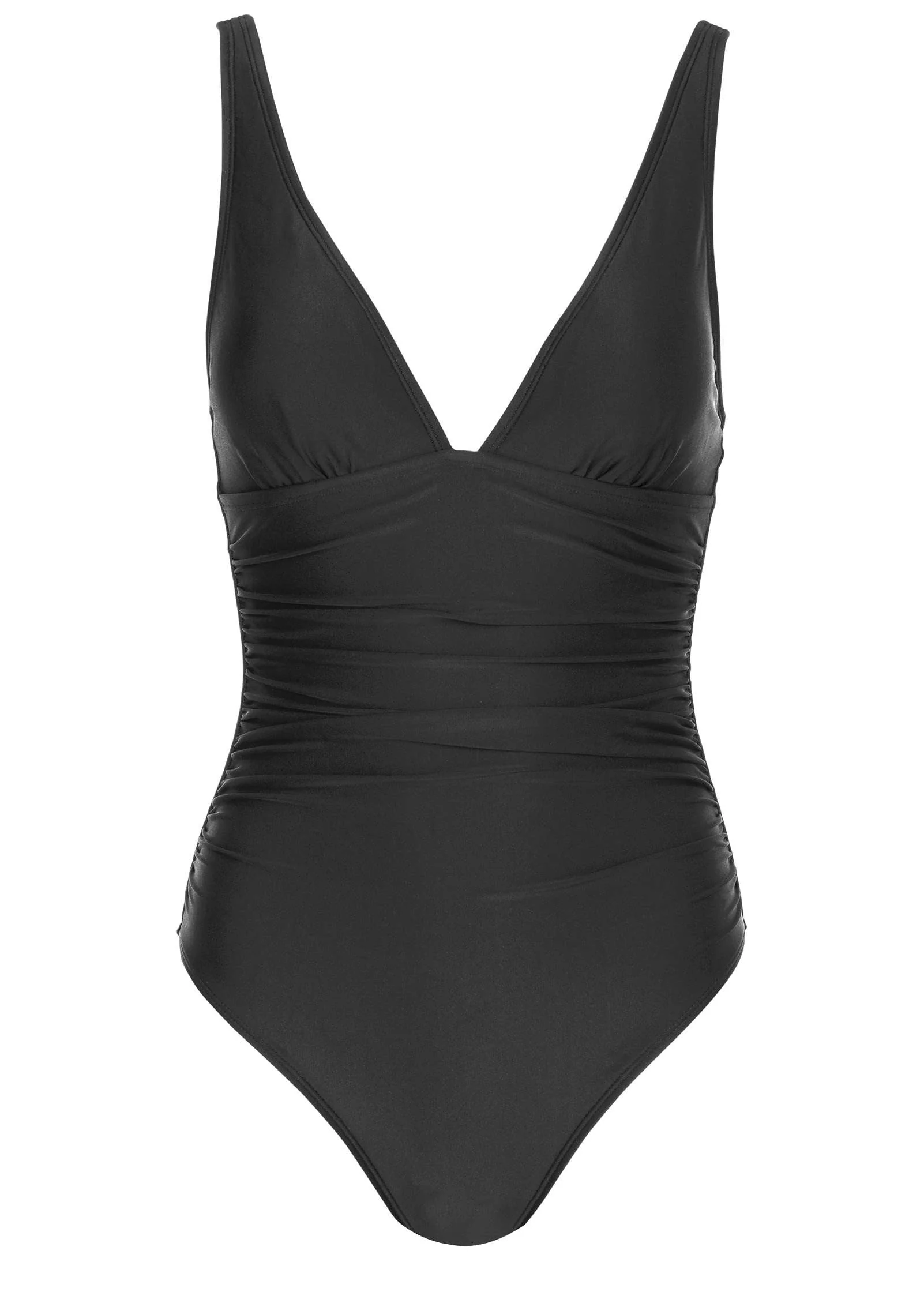 Riviera Ruched Swimsuit - Jet Black - Image 3