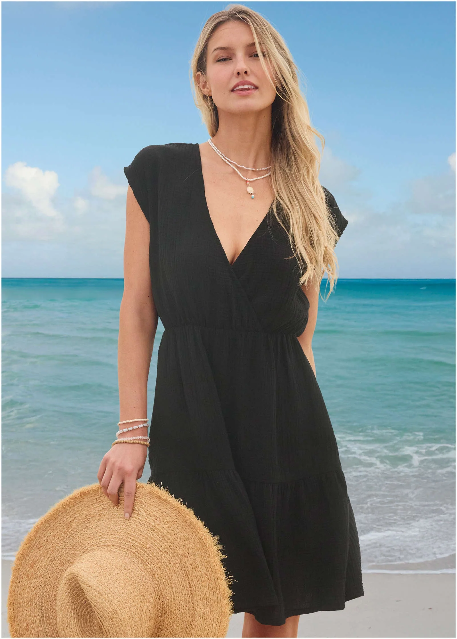 Tiered Cover-Up Dress - Jet Black