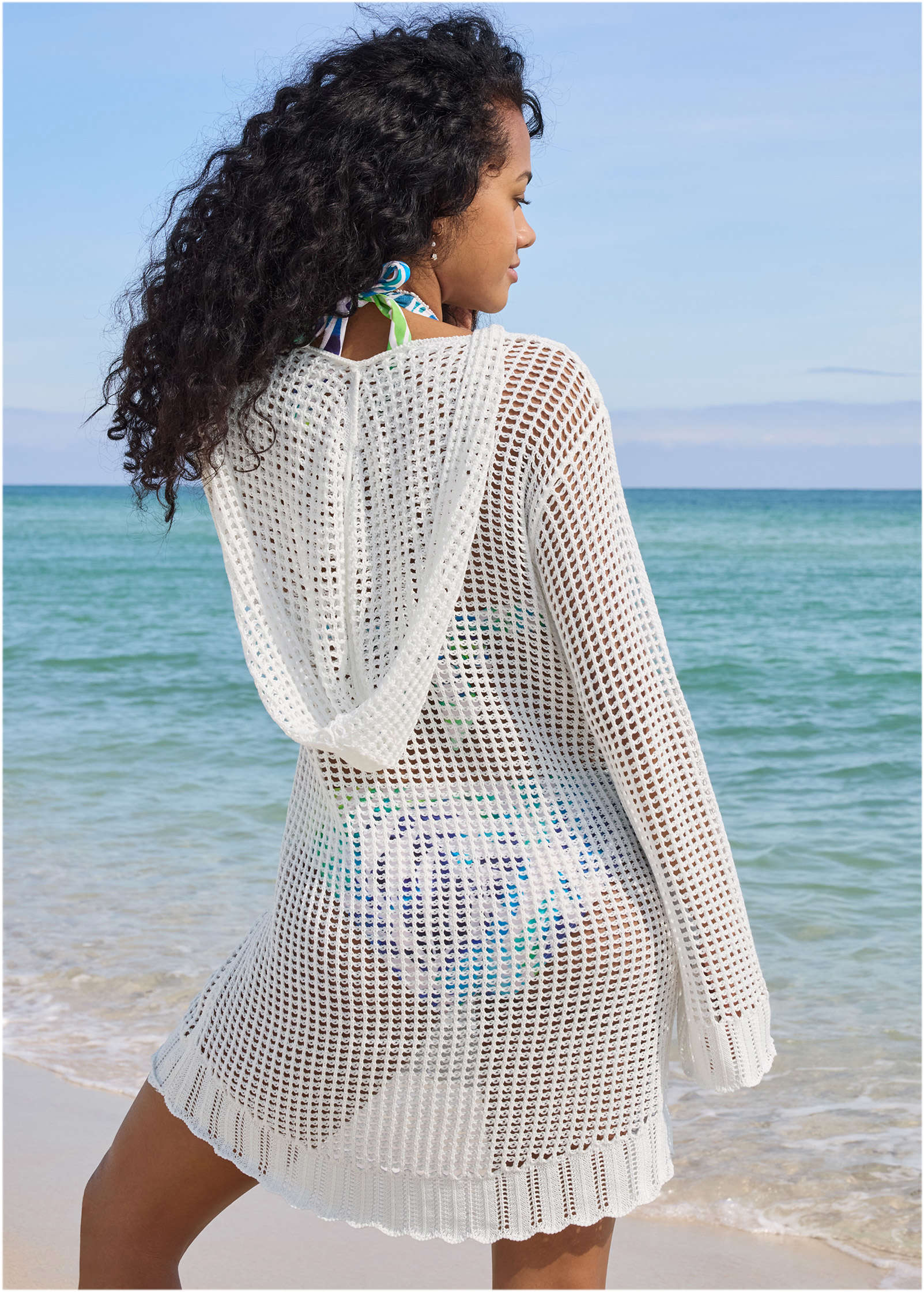Crochet Cover-Up Dress - White - Image 2