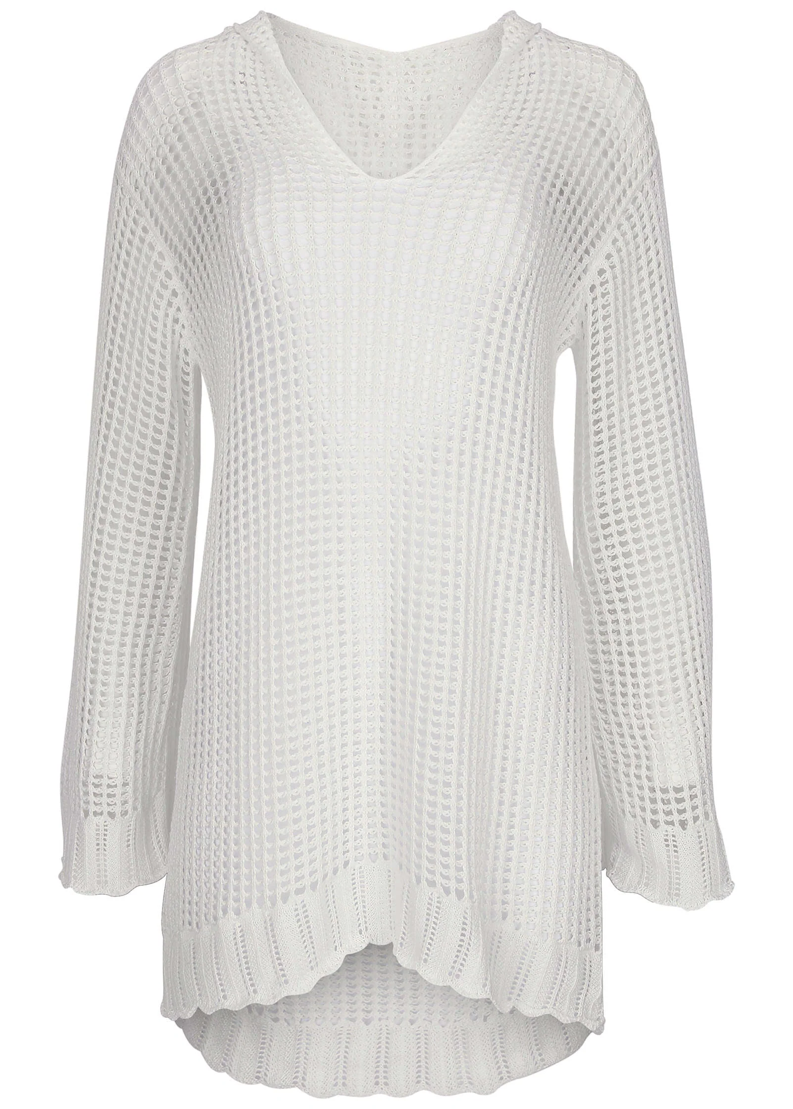 Crochet Cover-Up Dress - White - Image 3