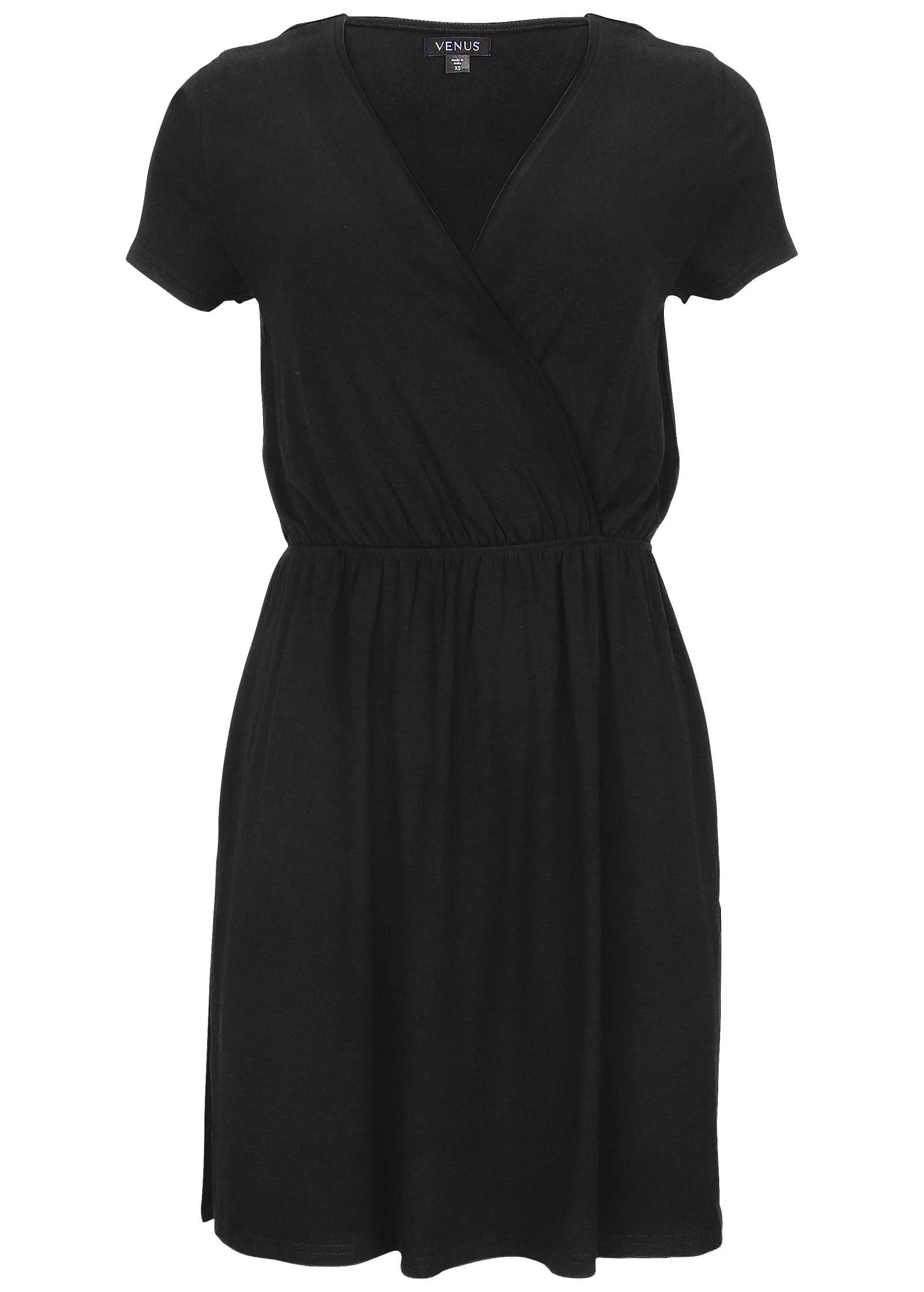 Short Sleeve Cover-Up Dress - Jet Black - Image 3