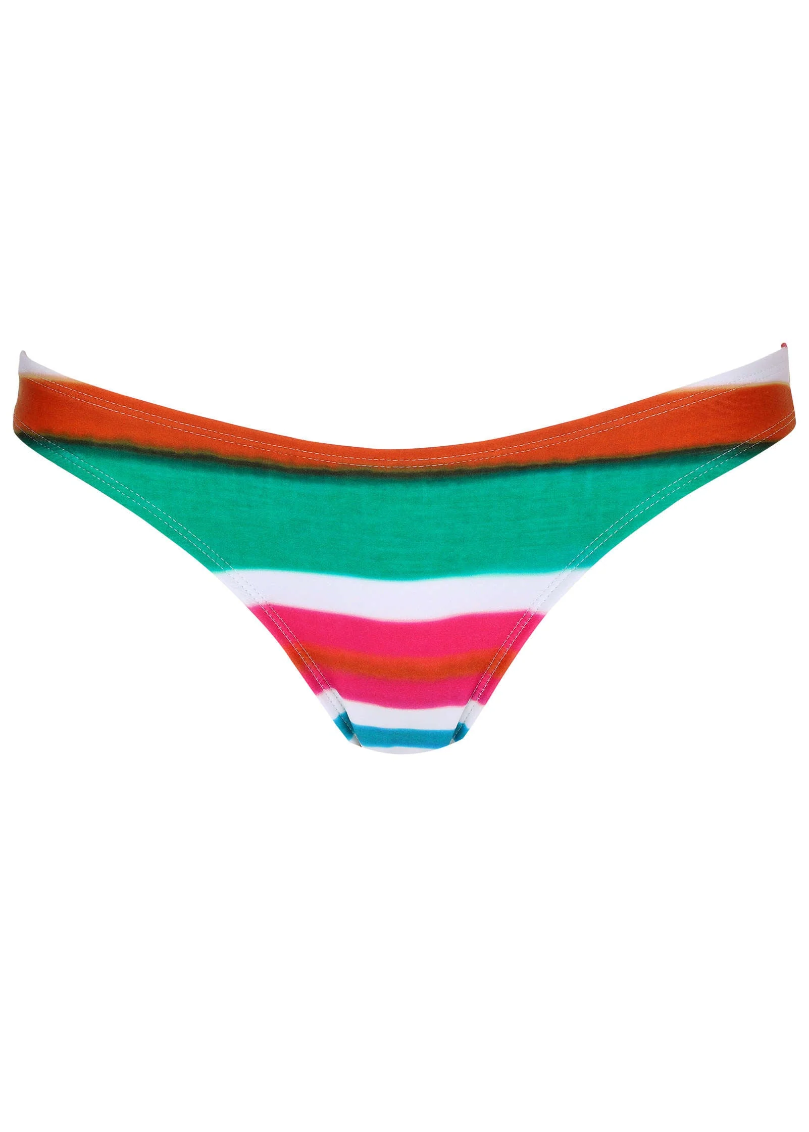 Bali Moderate Bikini Bottom - Watercolor Stripe - Image 3