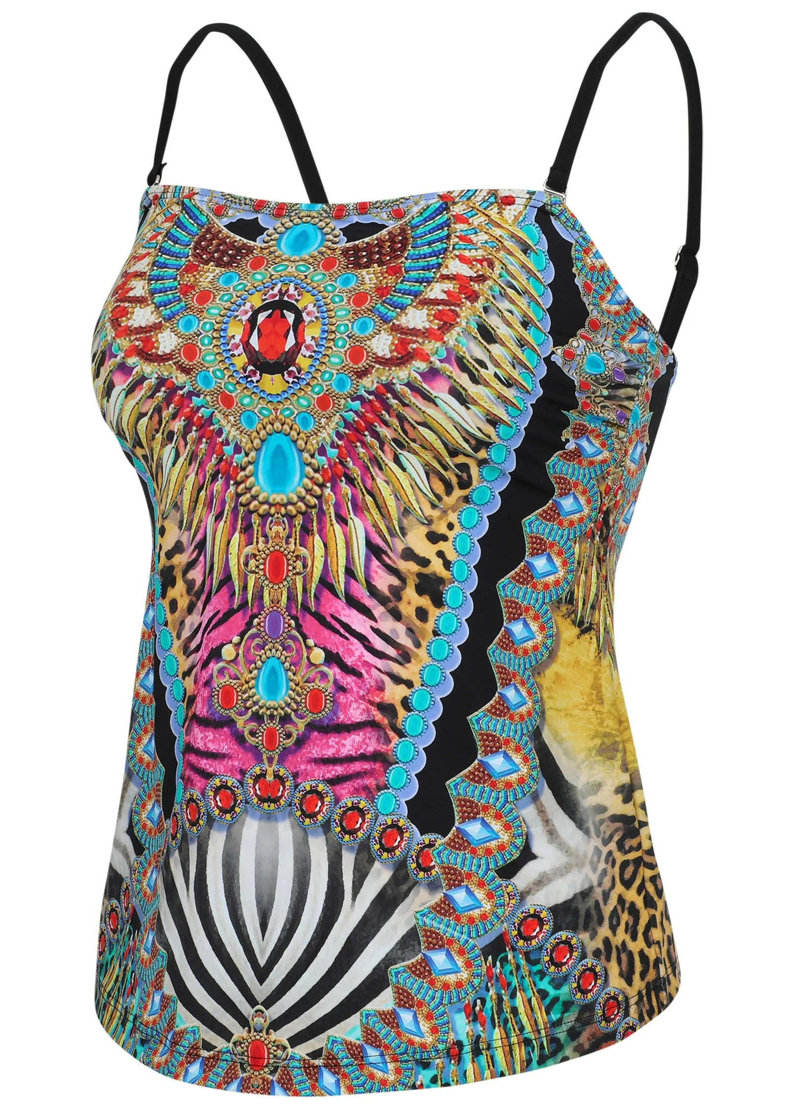 San Juan Bandeau Tankini - Mirrored Jungle - Image 2