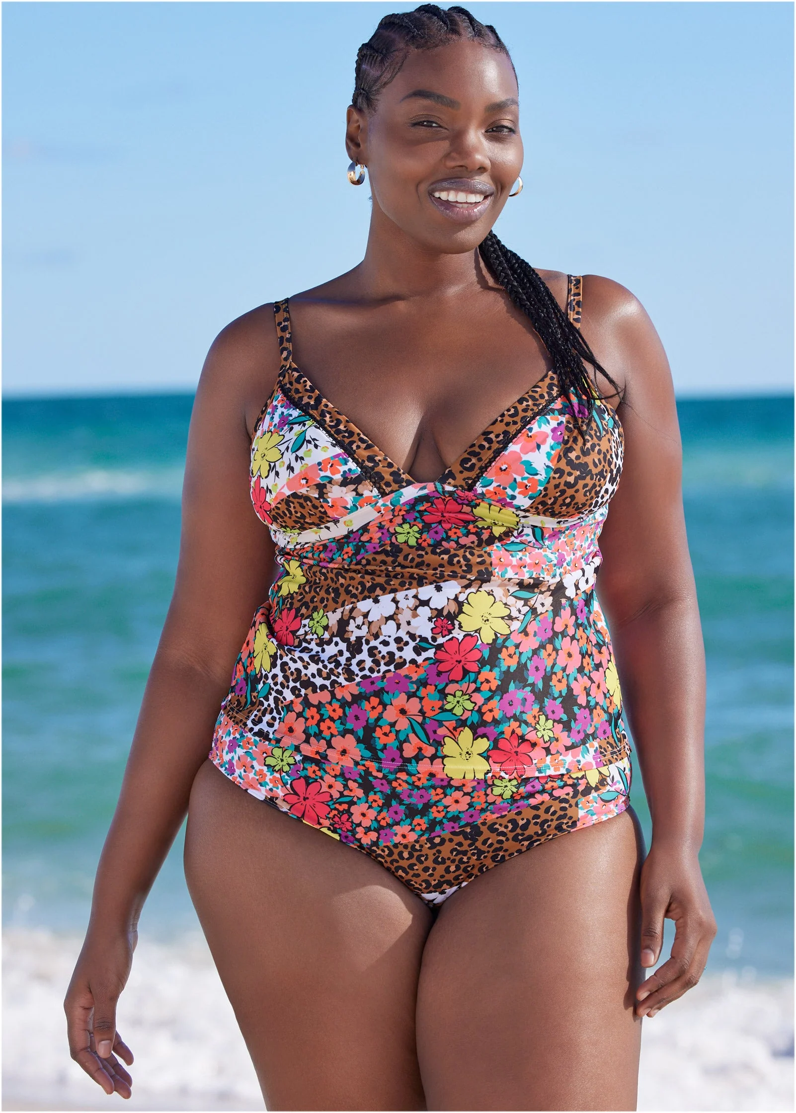Fiji Moderate Bikini Bottom - Fierce Florals - Image 4