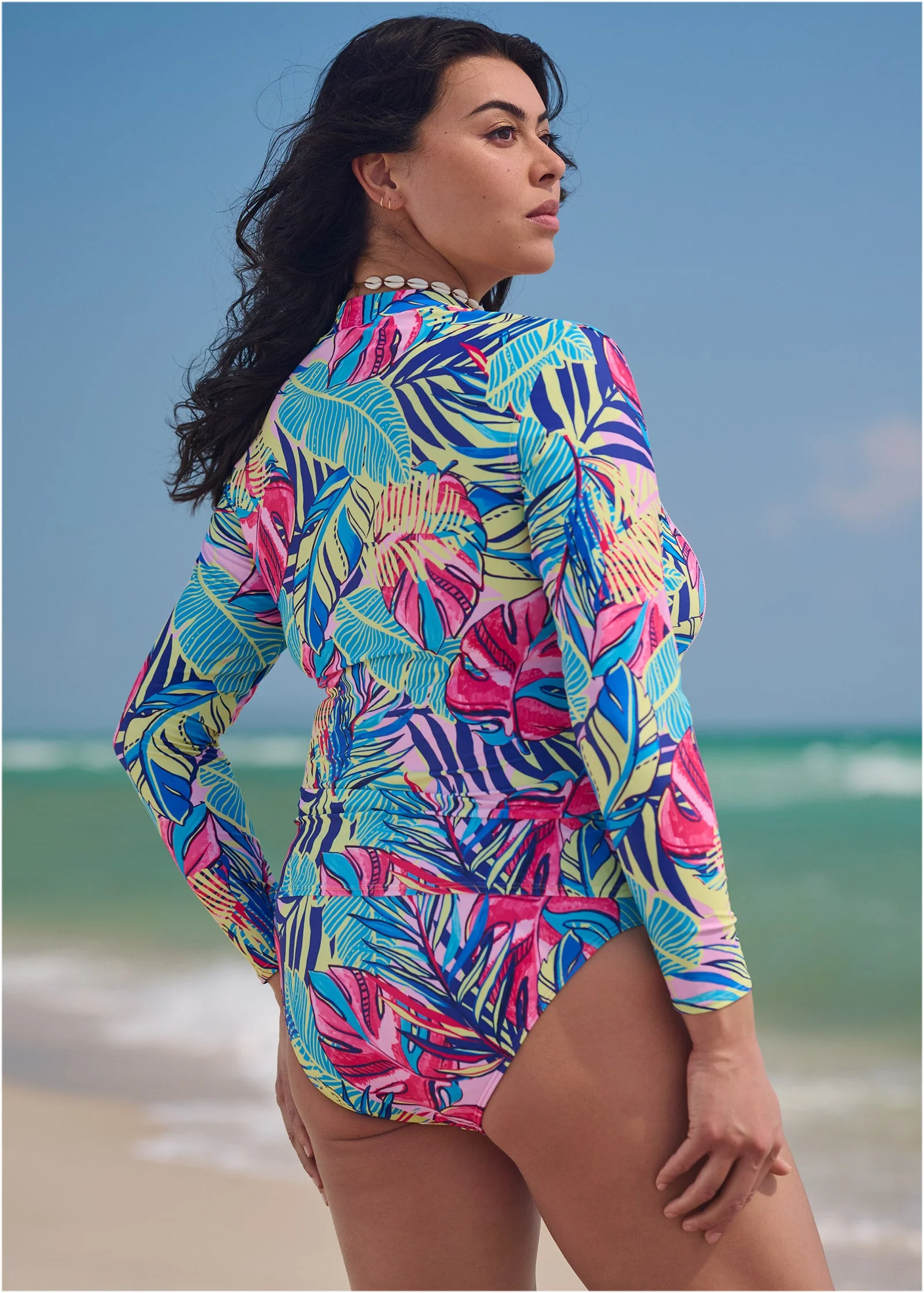 Fiji Moderate Bikini Bottom - Summer Leaves - Image 5
