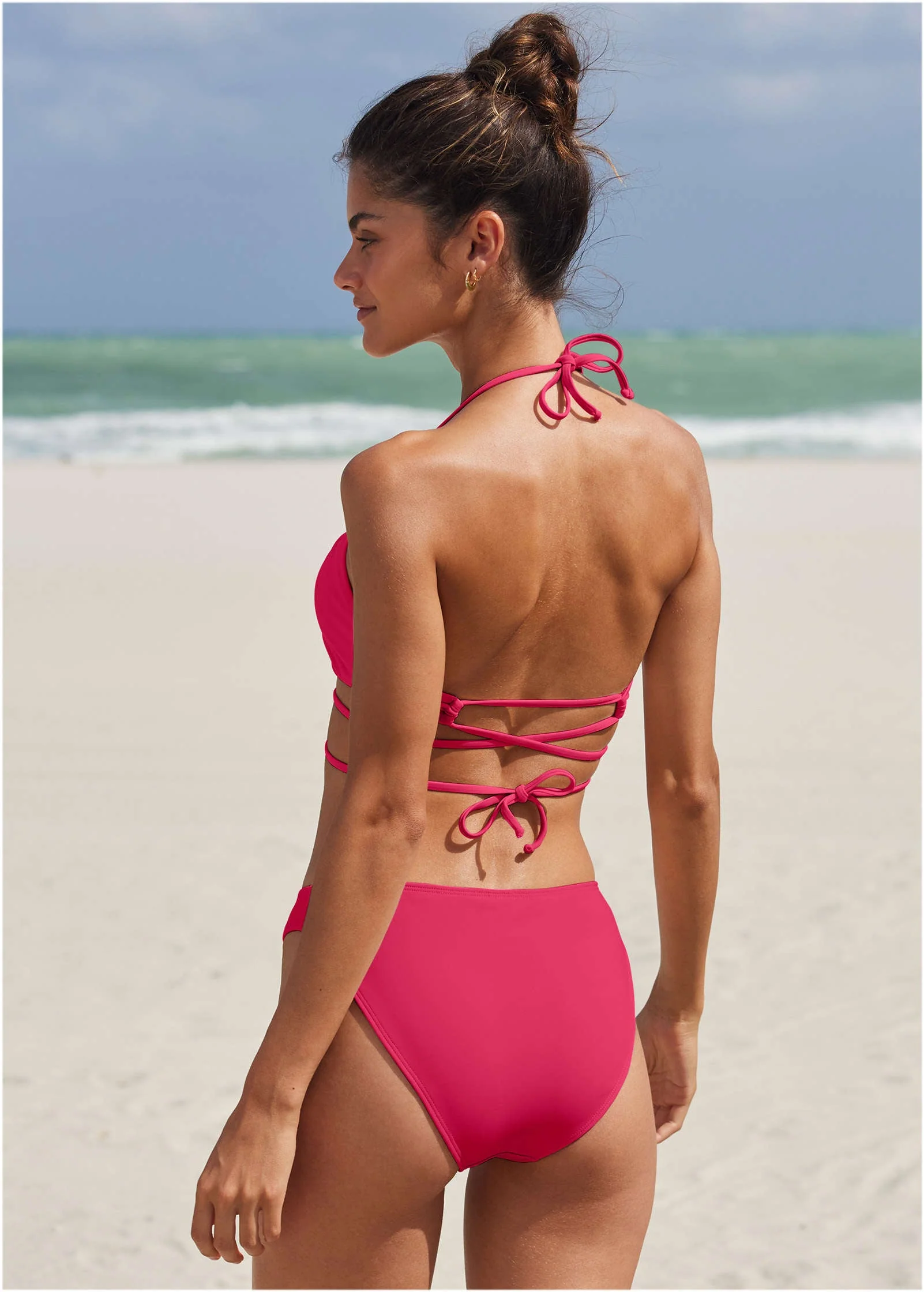 Honolulu Midi Bikini Bottom - Raspberry - Image 2