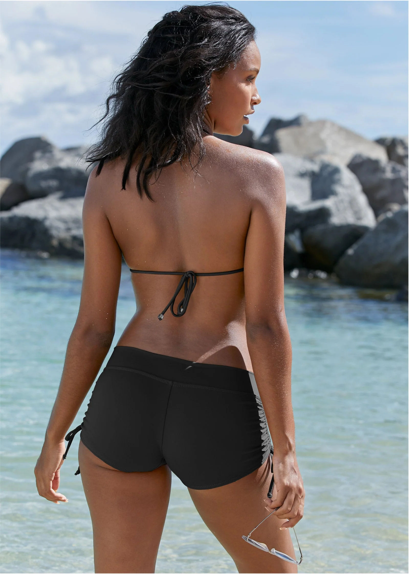 Adjustable Side Swim Short - Black Beauty - Image 2
