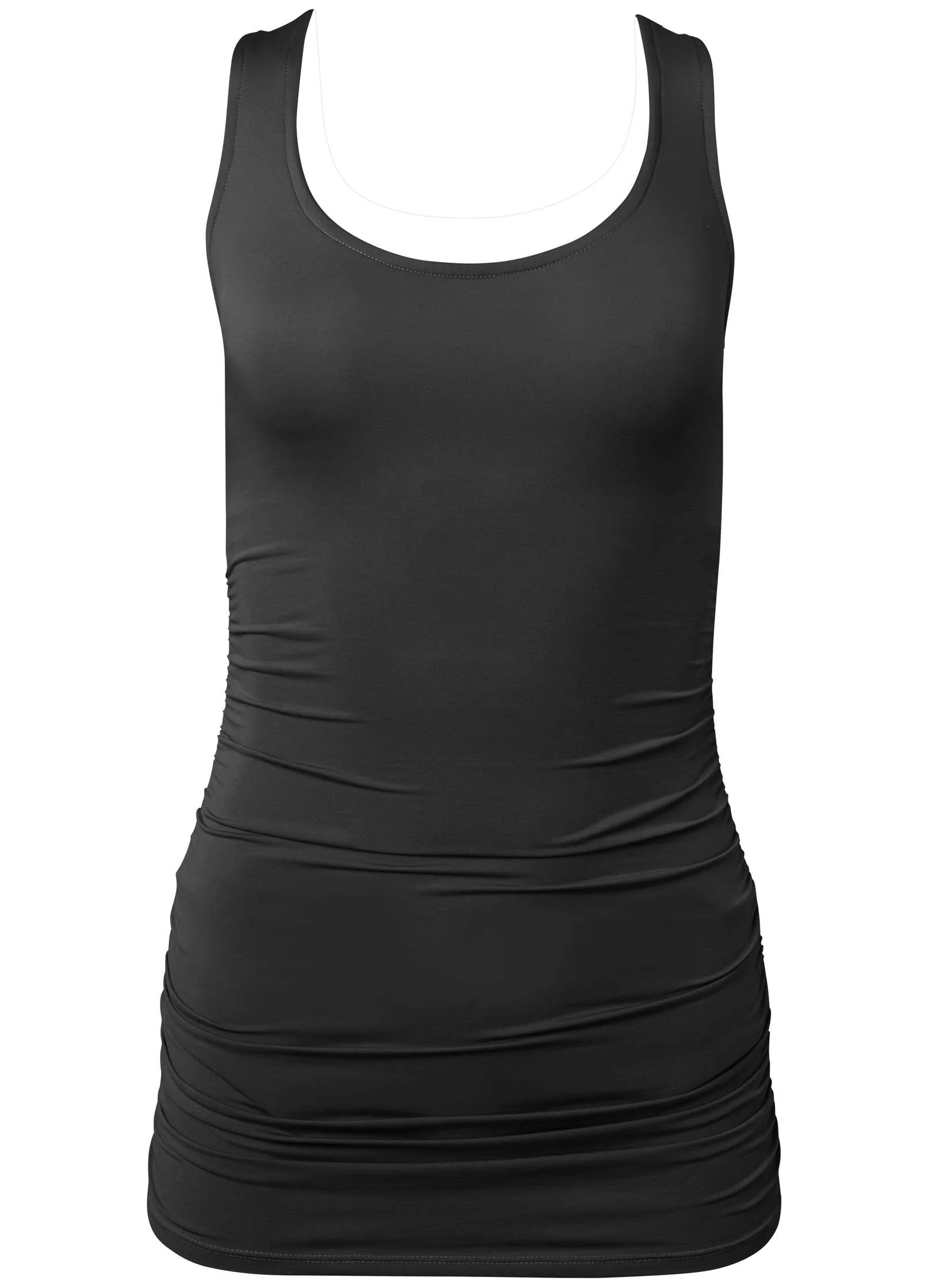 Sexy Gathered Swim Dress - Black Beauty - Image 4