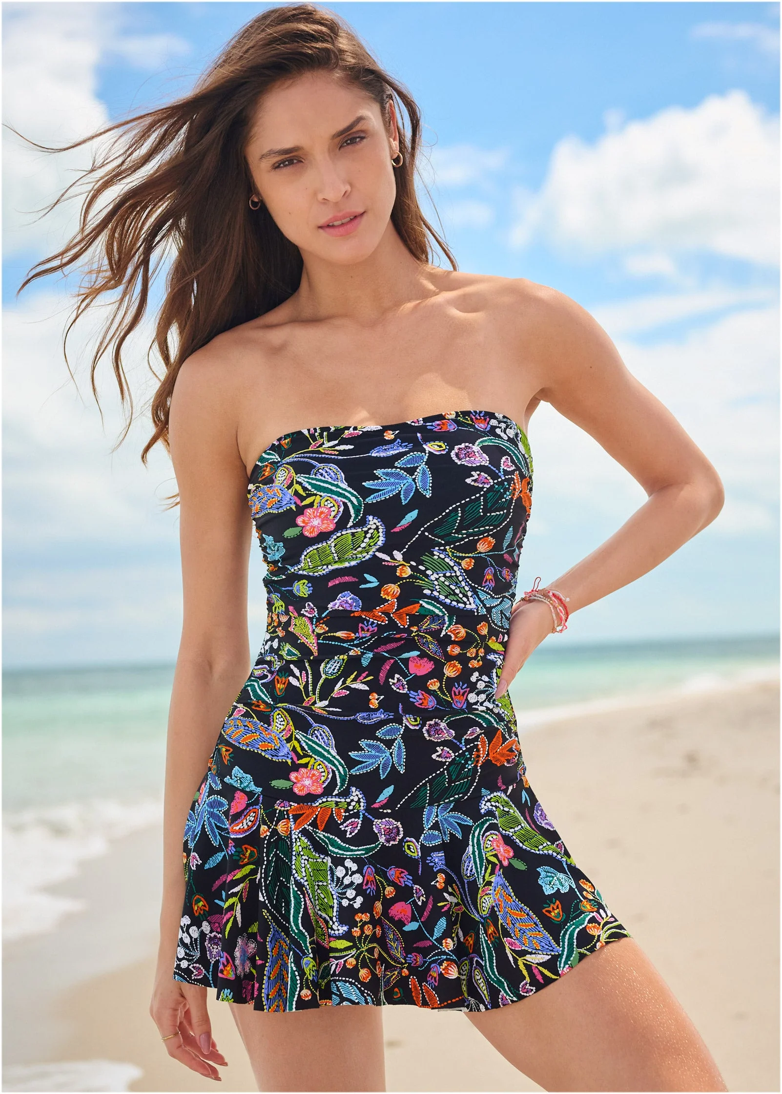 Venice Skirted Swim Dress - Midnight Elegance - Image 2