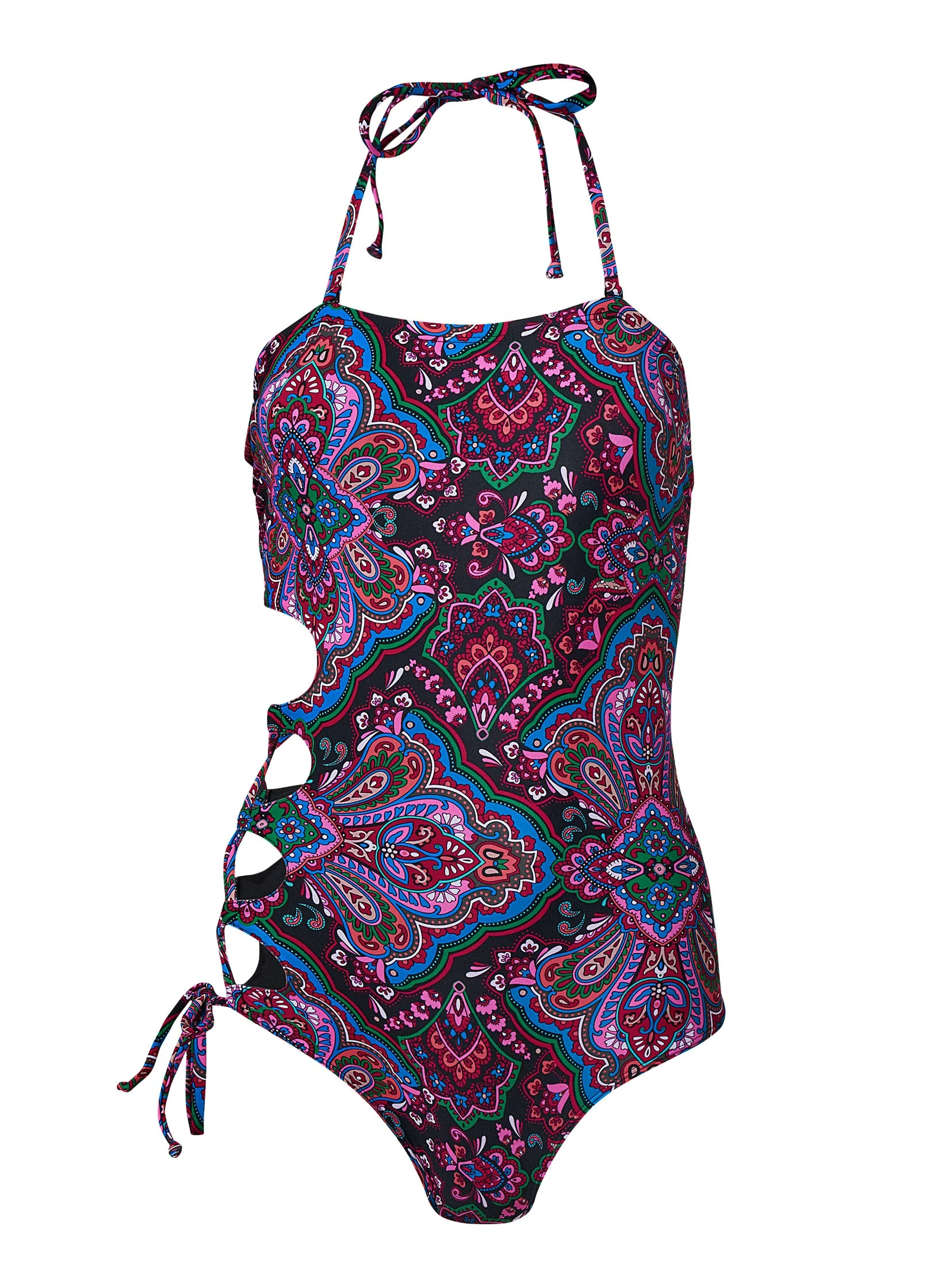 Lace-Up Strappy One-Piece - Royal Medallion - Image 3