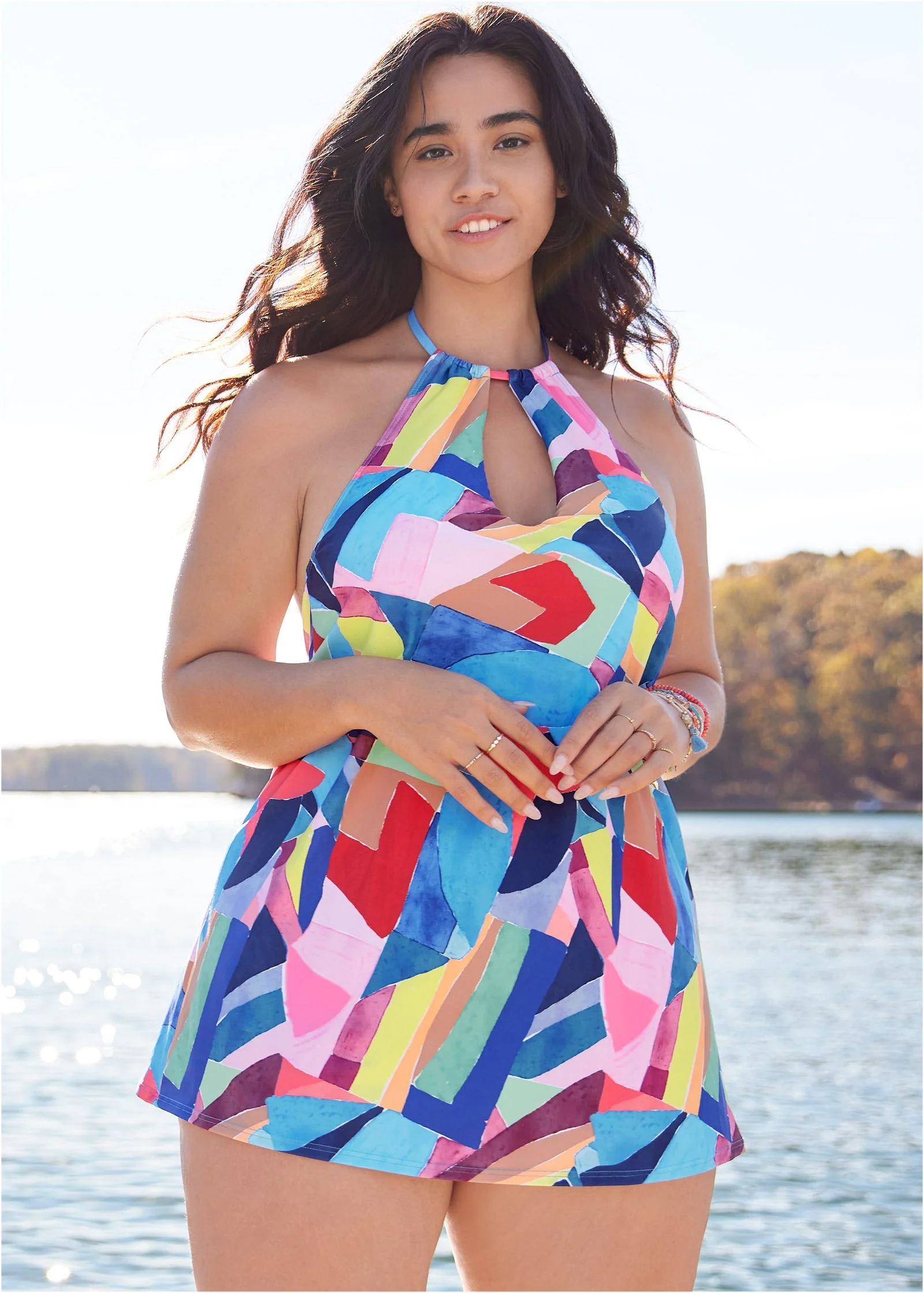 High-Neck Swim Dress - Living Art - Image 5