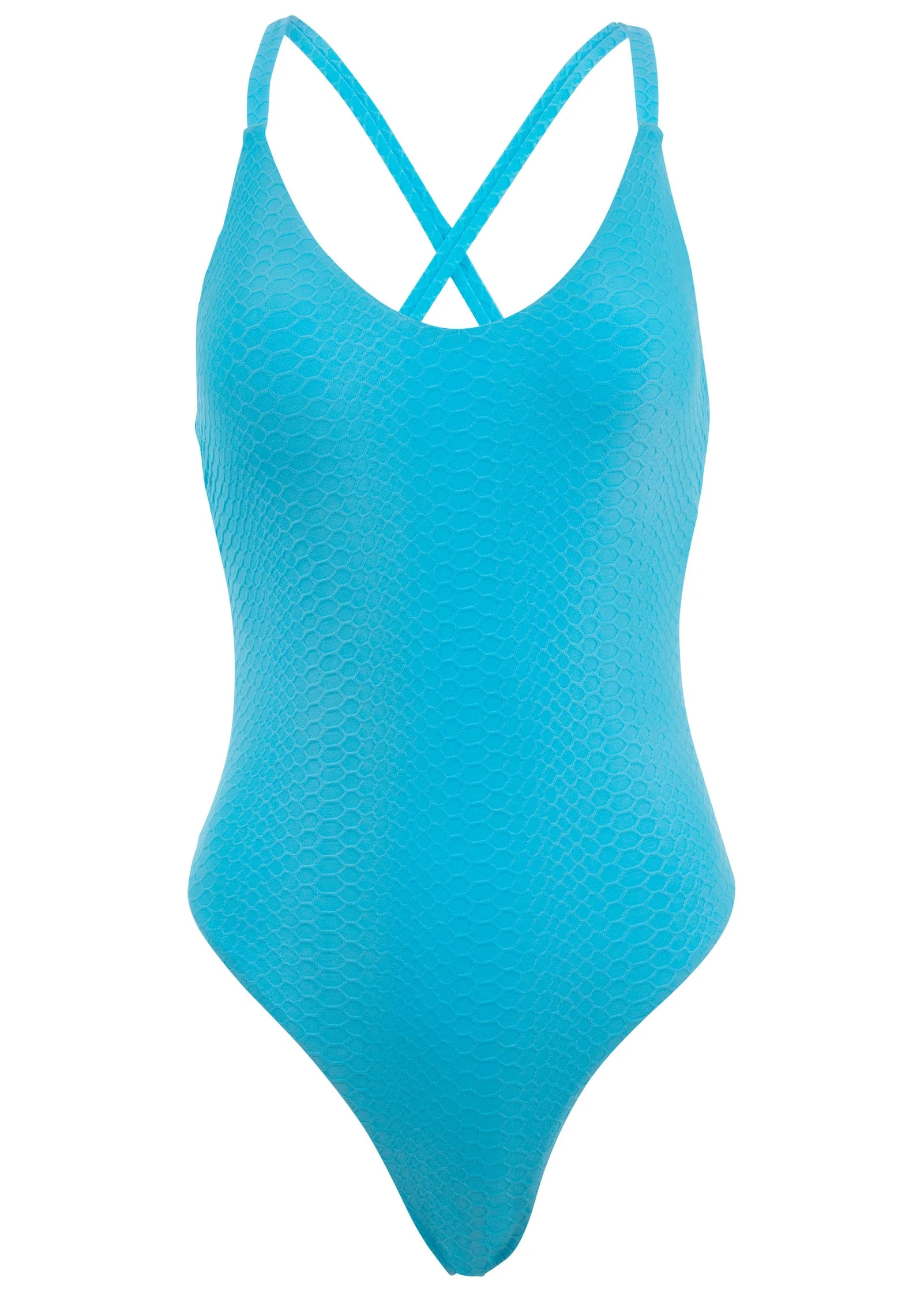 High-Leg One-Piece - Aqua - Image 3