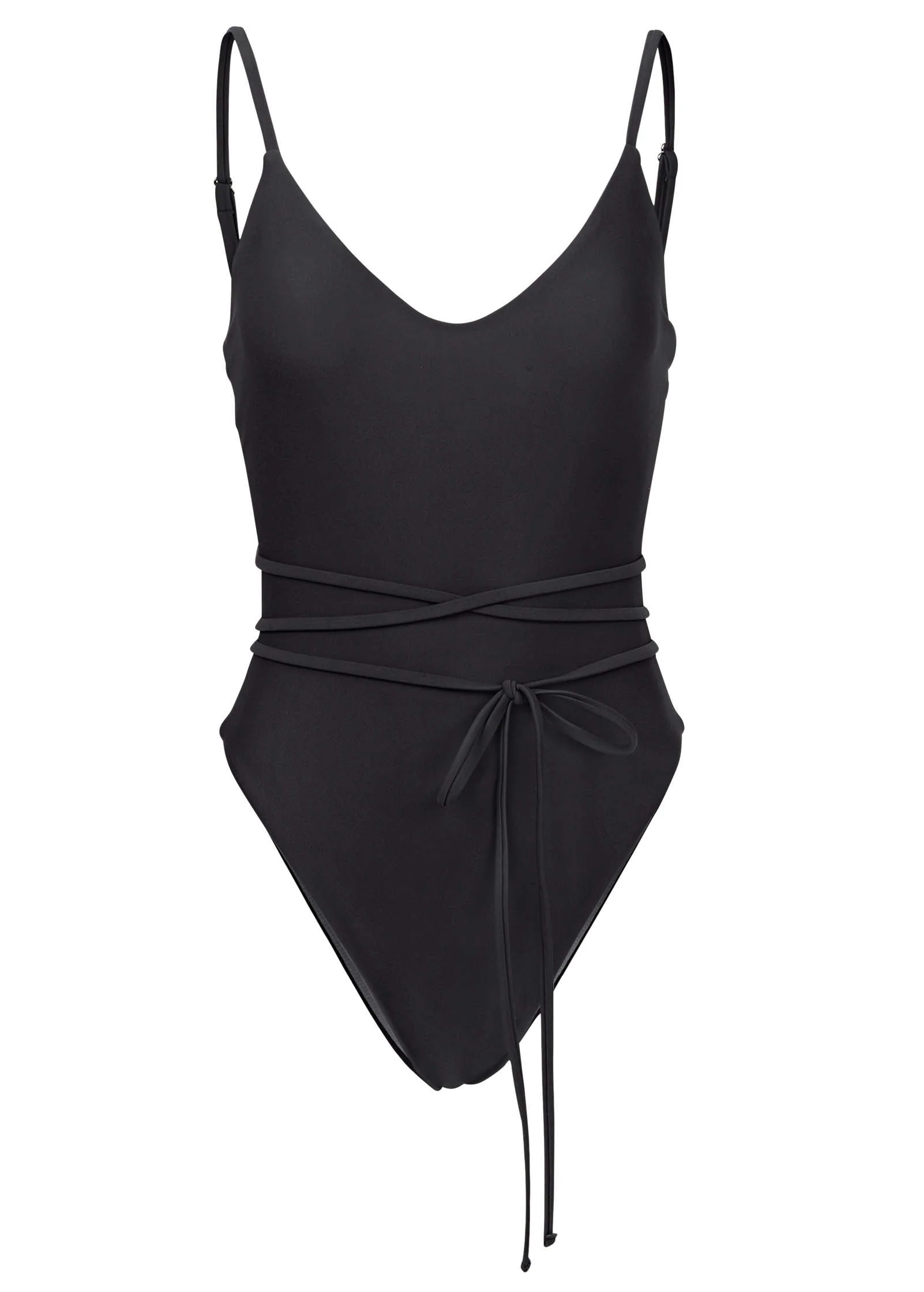 Strappy Tulum High Leg One-Piece - Jet Black - Image 4