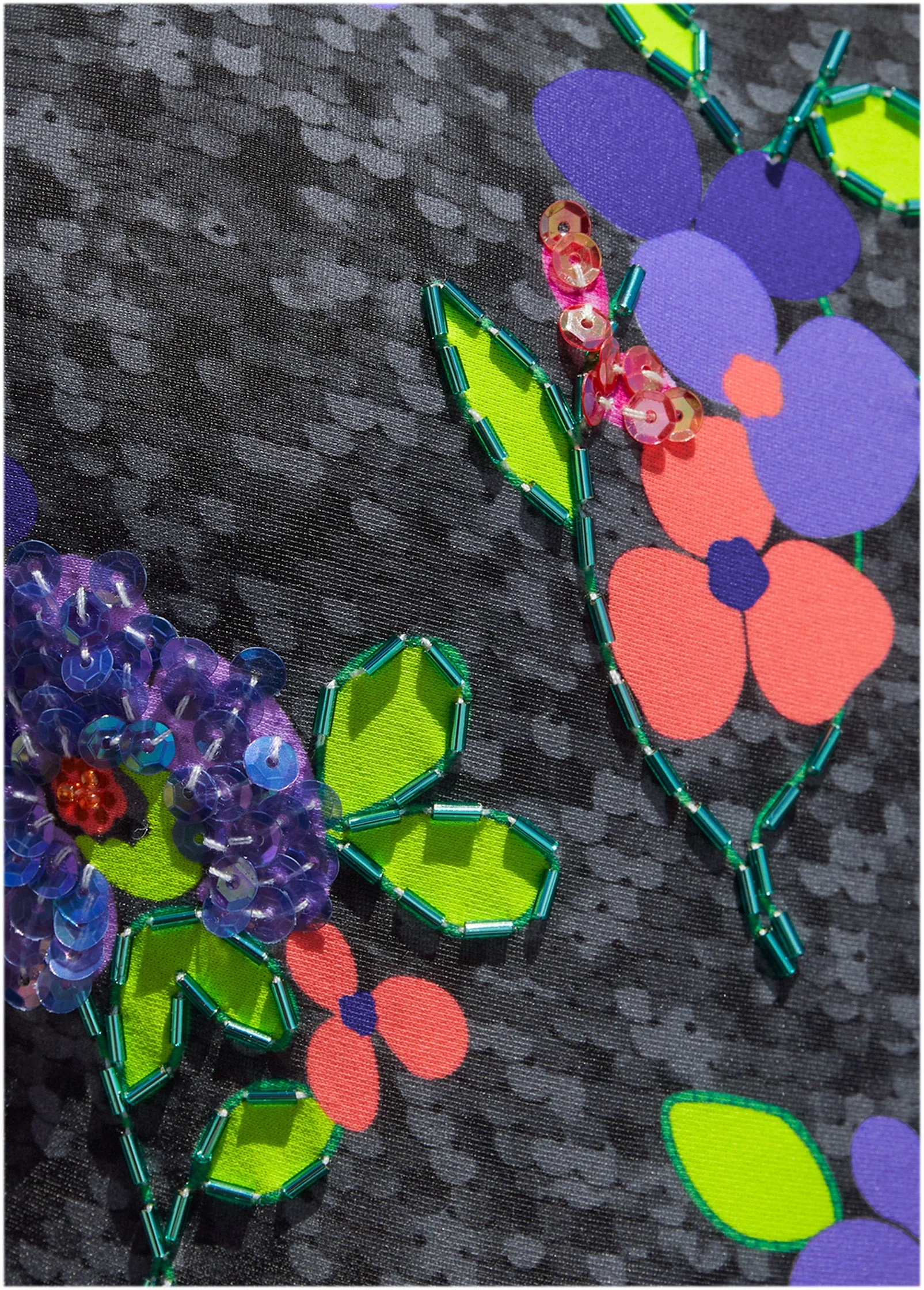 Sequin Low Back One-Piece - Sparkly Bouquet - Image 3
