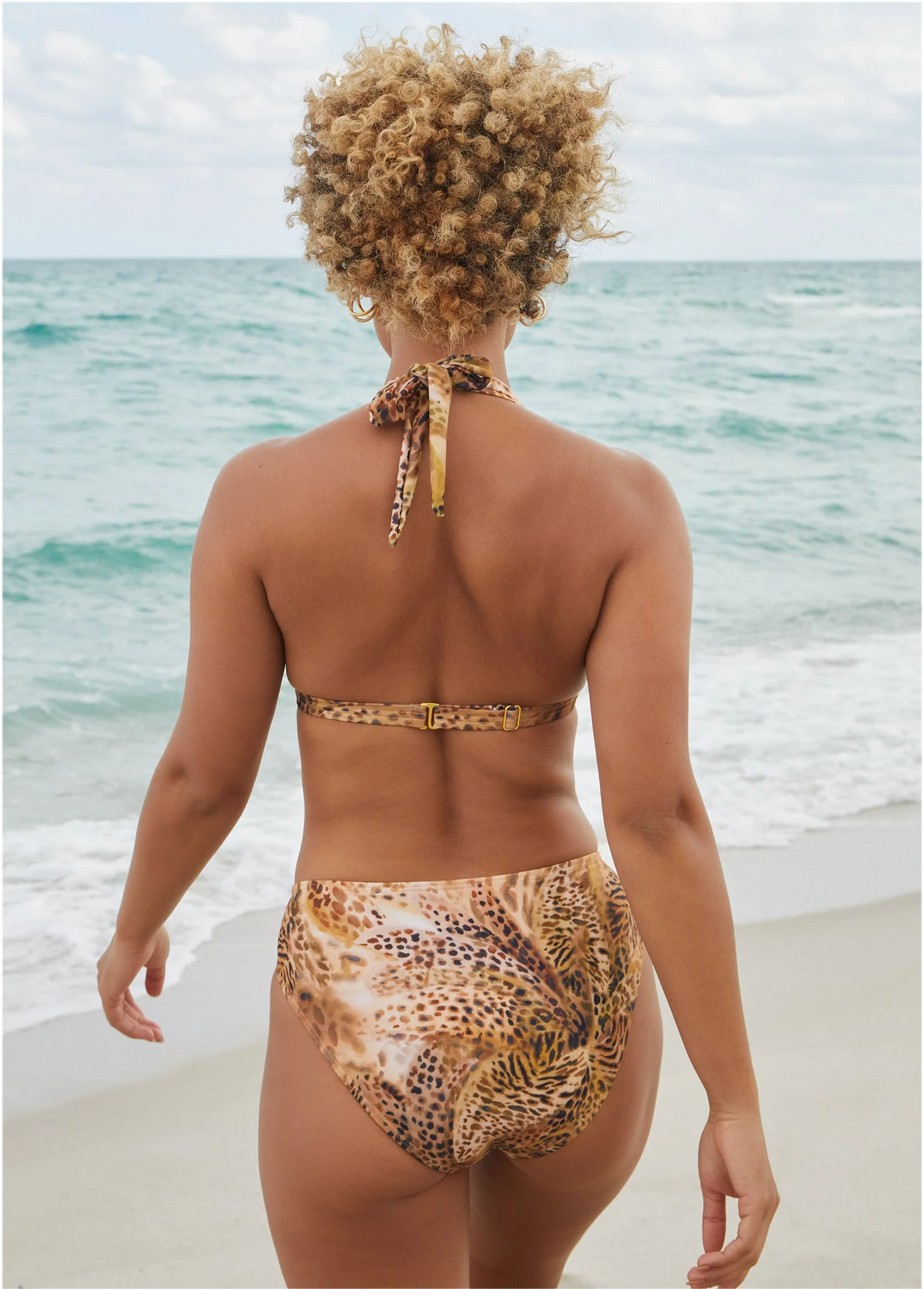 Goddess Push-Up Halter Top - Leopard Lillies Small - Image 3