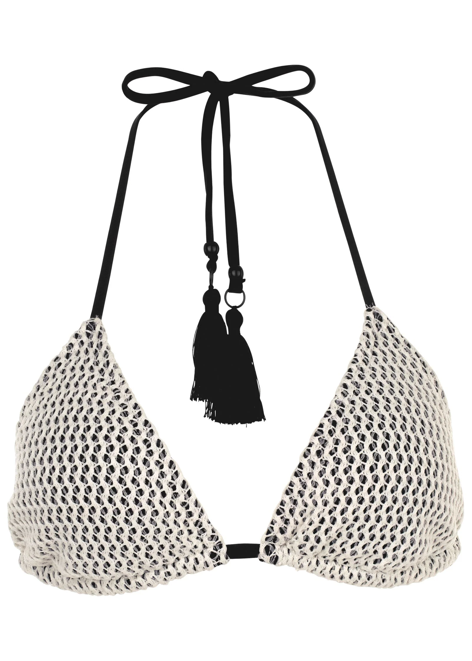 Crochet Bahamas Bikini Top - Cream - Image 4