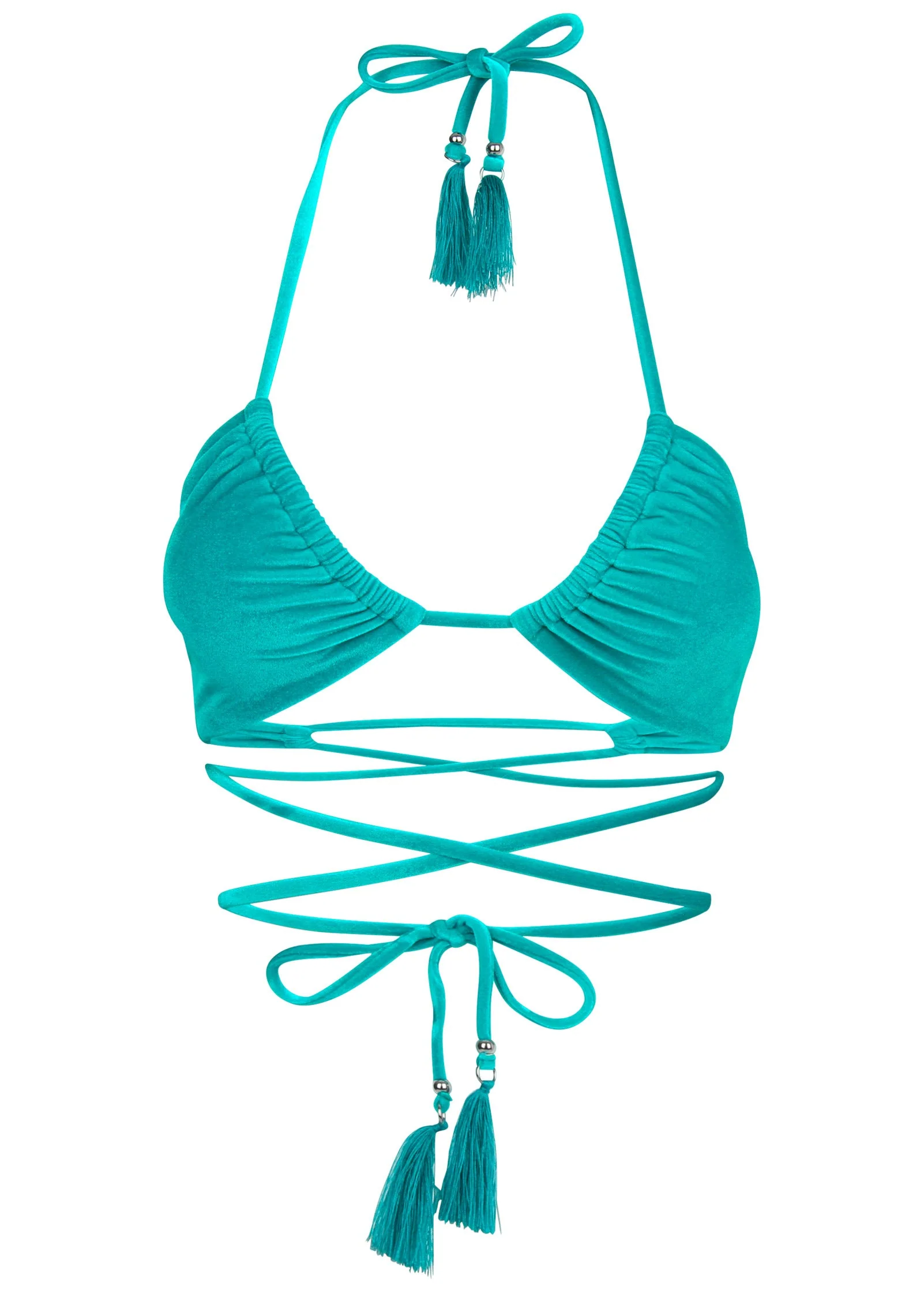 Velvet Convertible Triangle - Teal - Image 3