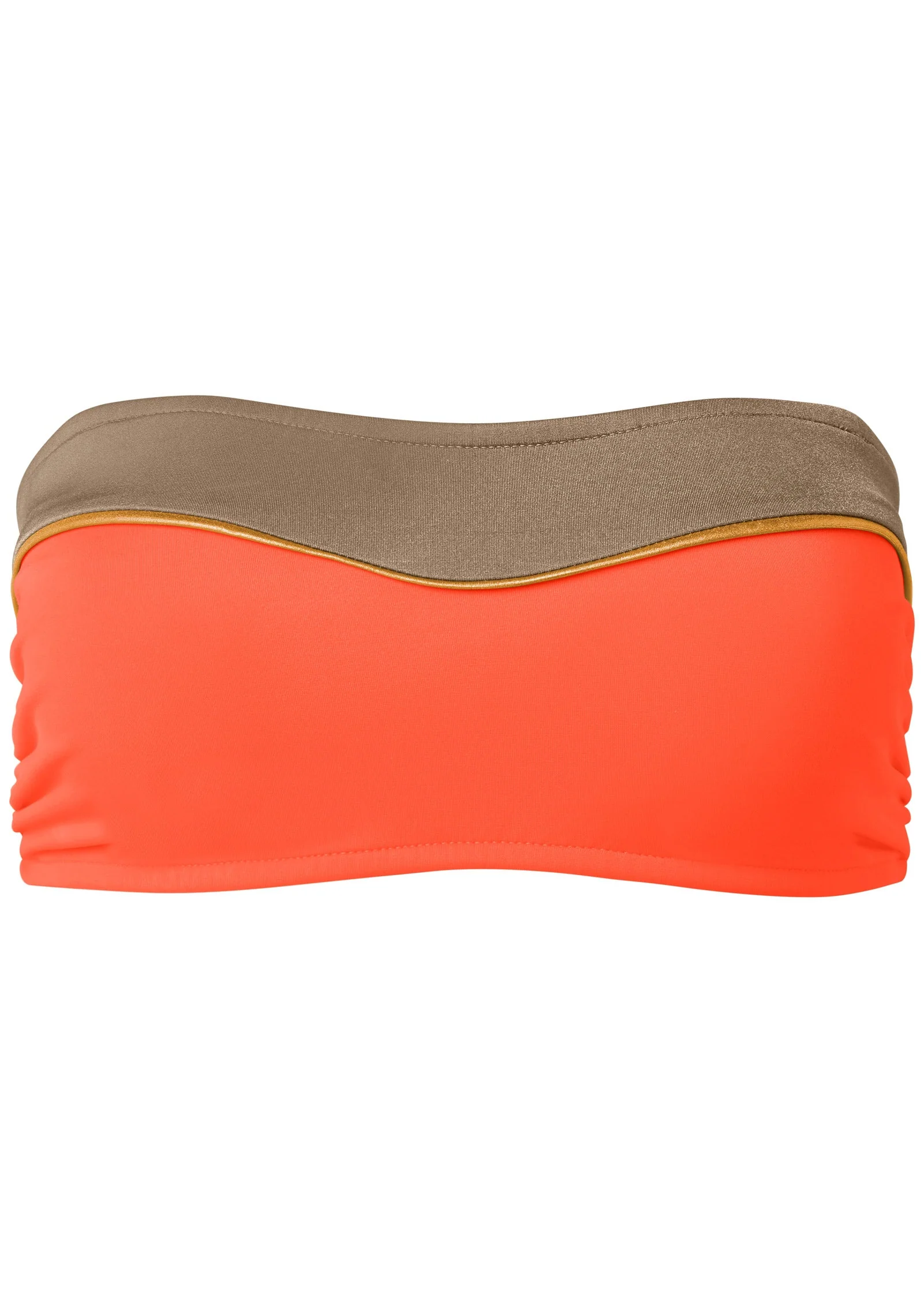 Color Block Bandeau Top - Papaya Orange & Sahara - Image 3