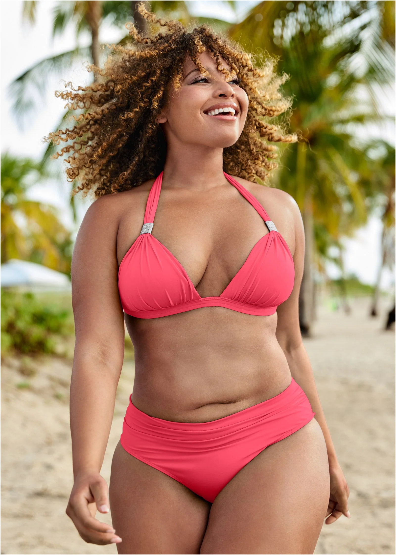 Goddess Push-Up Halter Top - Sunset Pink - Image 5