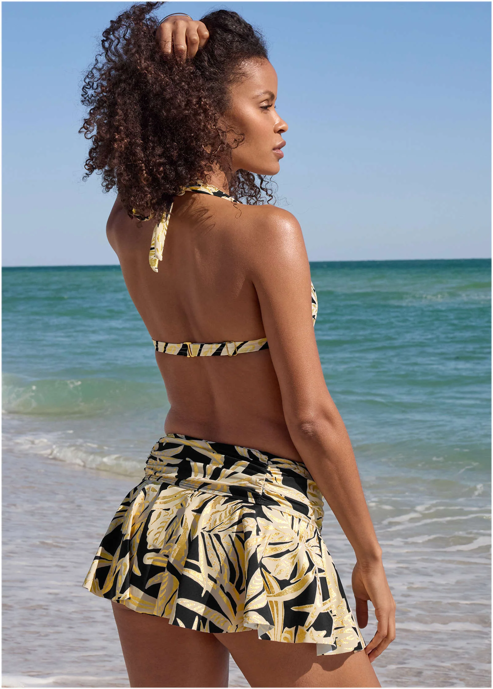 Goddess Push-Up Halter Top  - Tricolor Jungle - Image 2