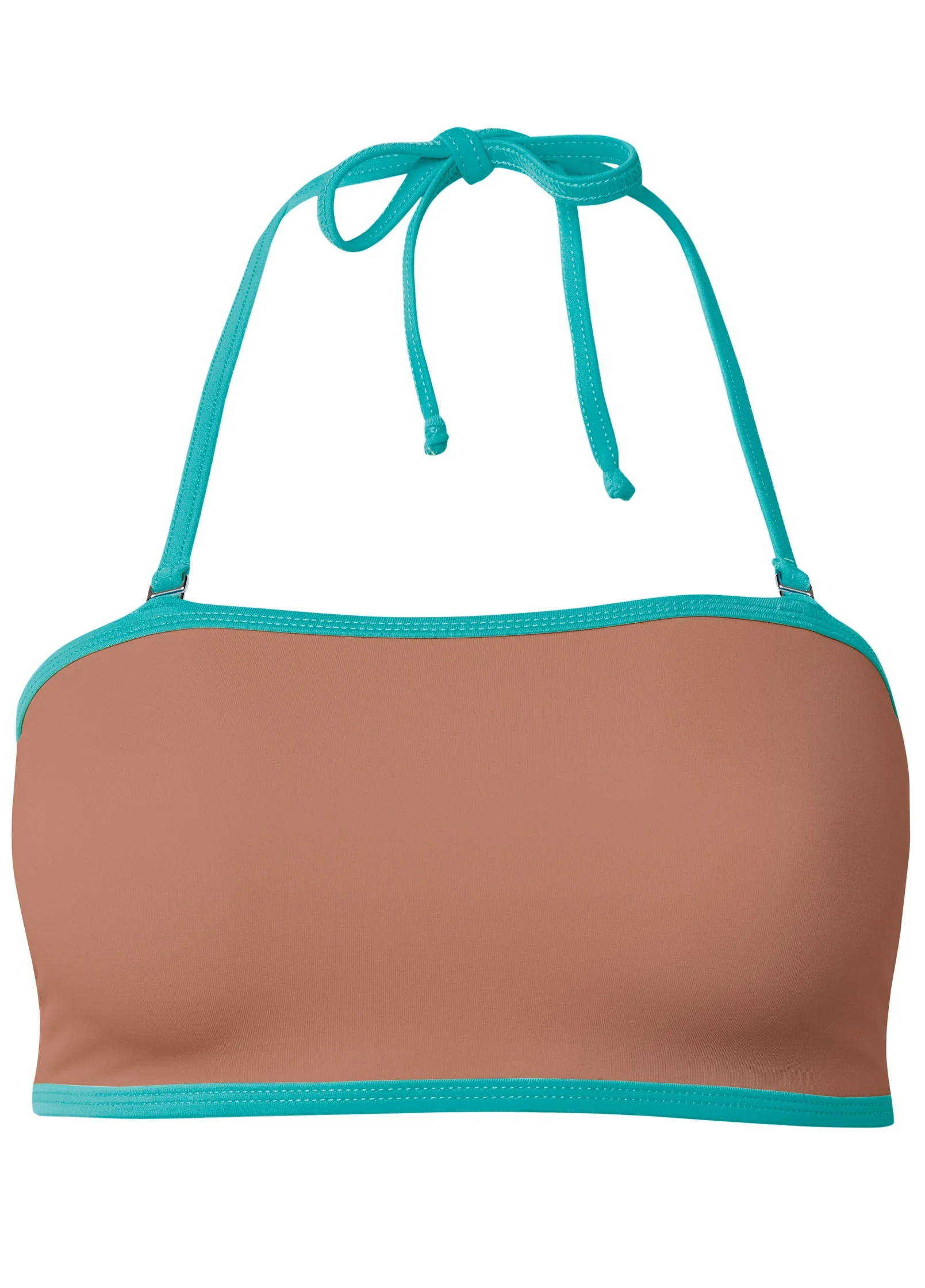 Bandeau Lace-Up Top - Macchiato,Aqua,Ultramarineblue - Image 3