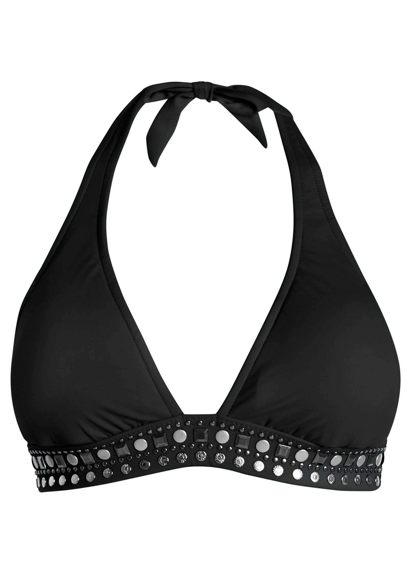 Embellished Halter Top - Black Beauty - Image 2