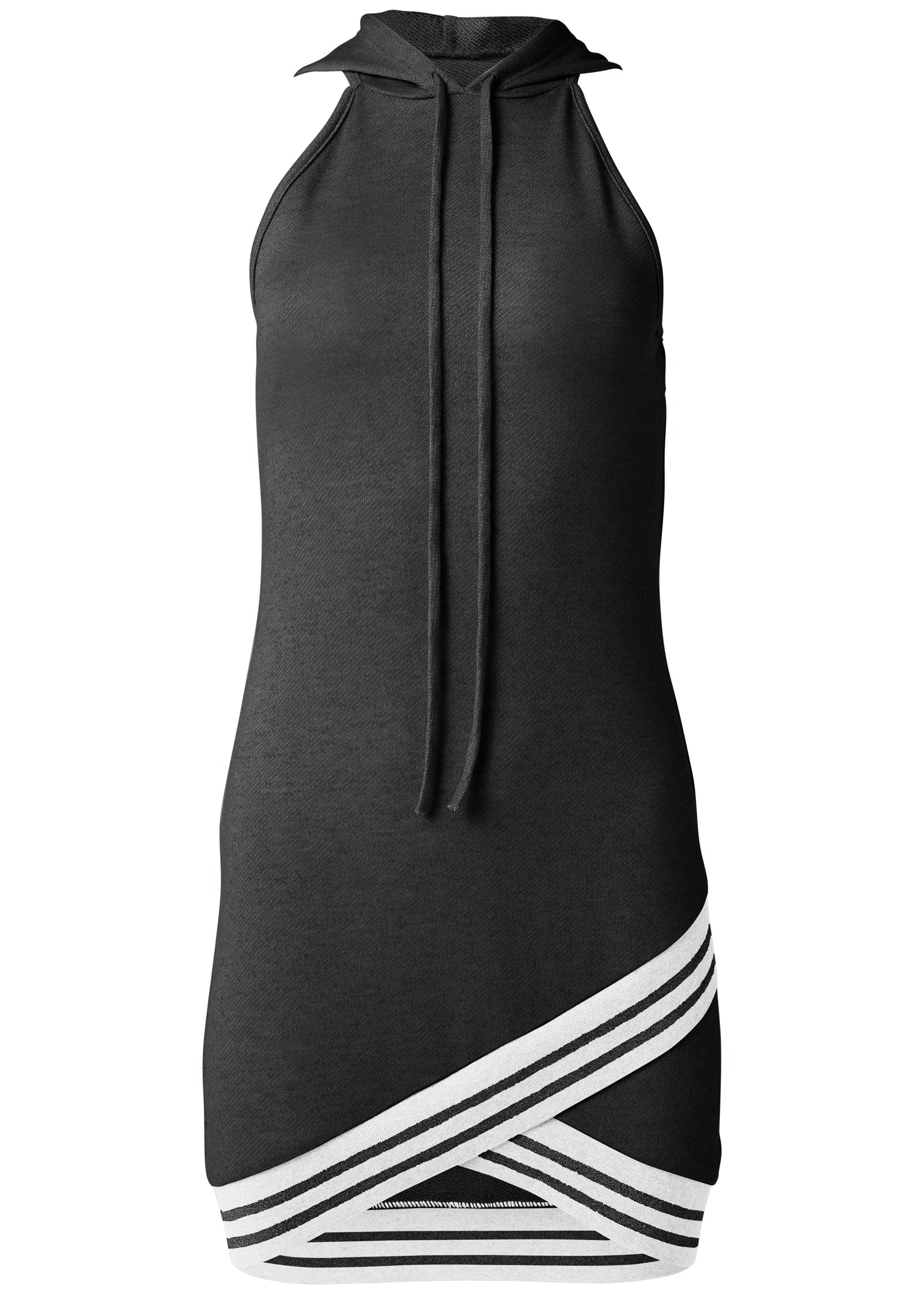 Hooded Detail Dress - Black Multi - Image 4