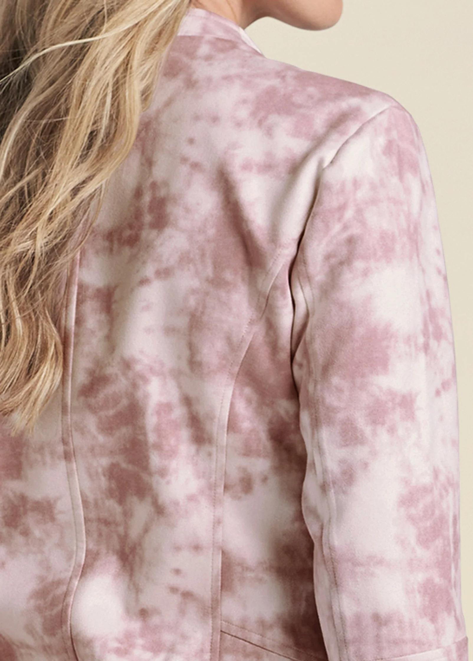 Tie Dye Faux Suede Jacket - Pink Multi - Image 5