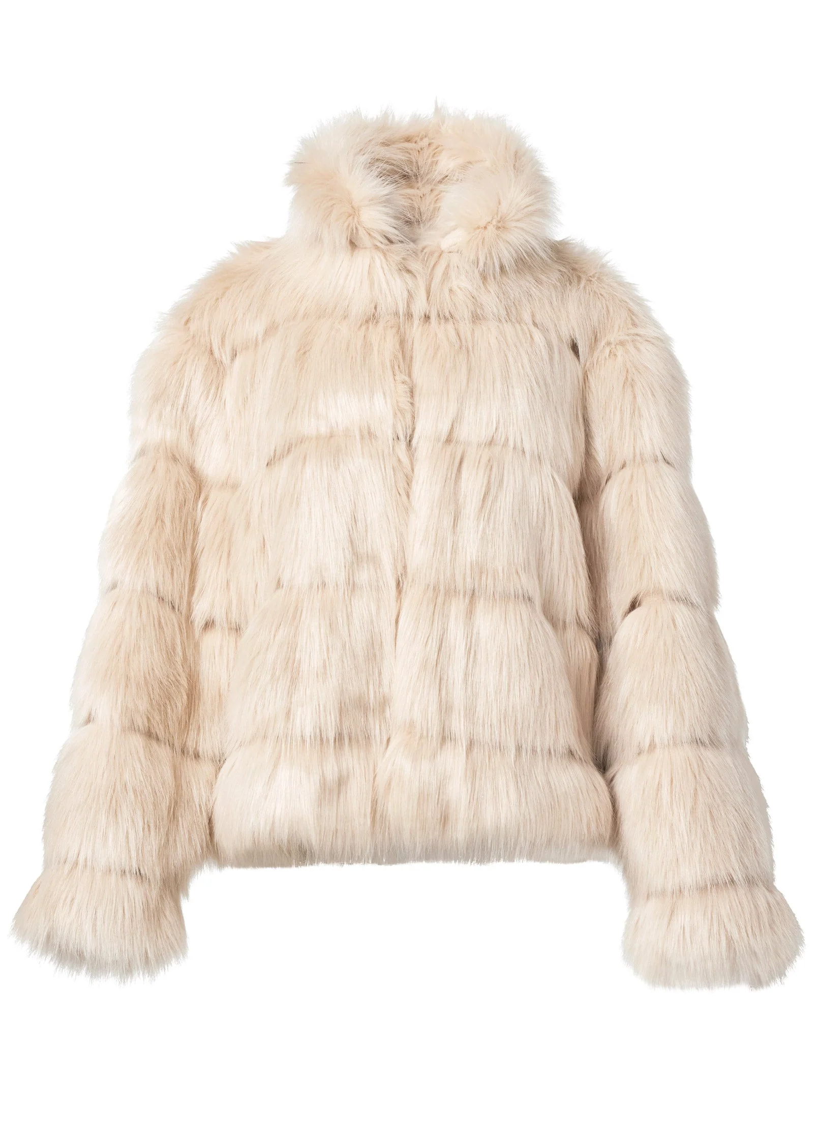 Luxe Tiered Faux Fur Coat - Light Brown - Image 5