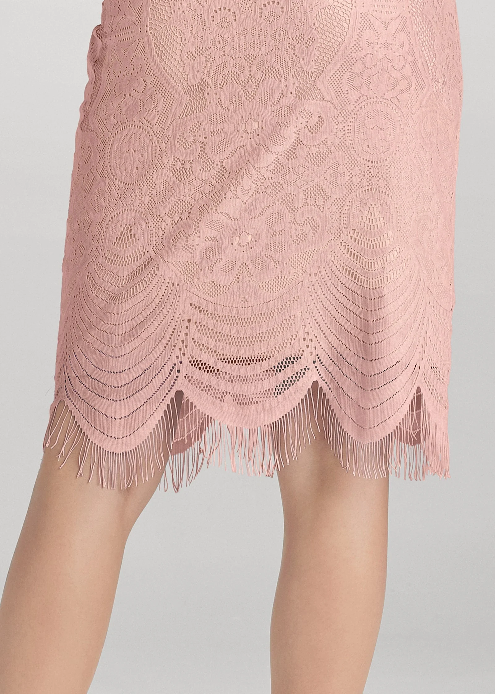 Off-The-Shoulder Lace Dress - Peach - Image 5