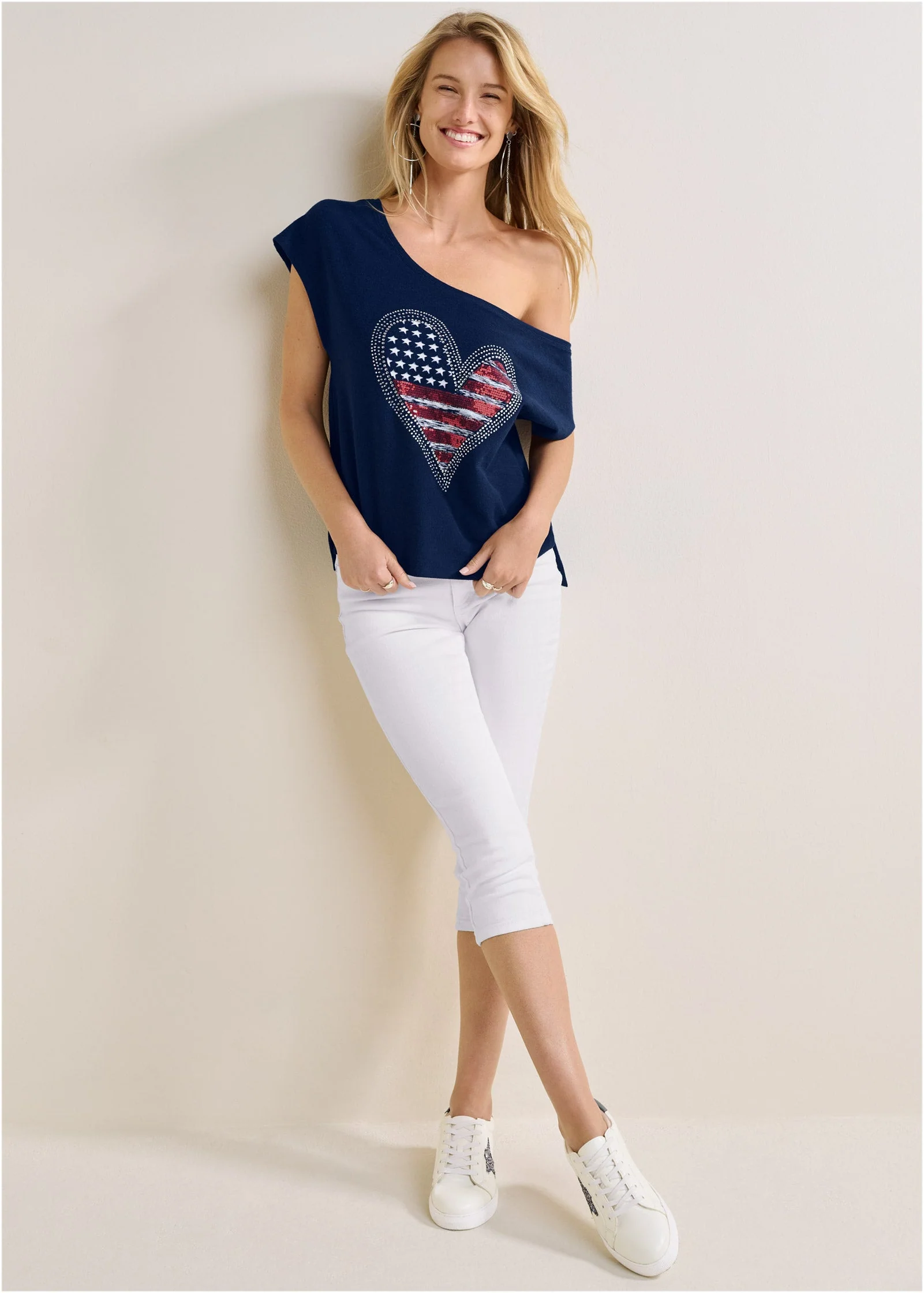 Americana Lounge Top - Navy Multi - Image 2