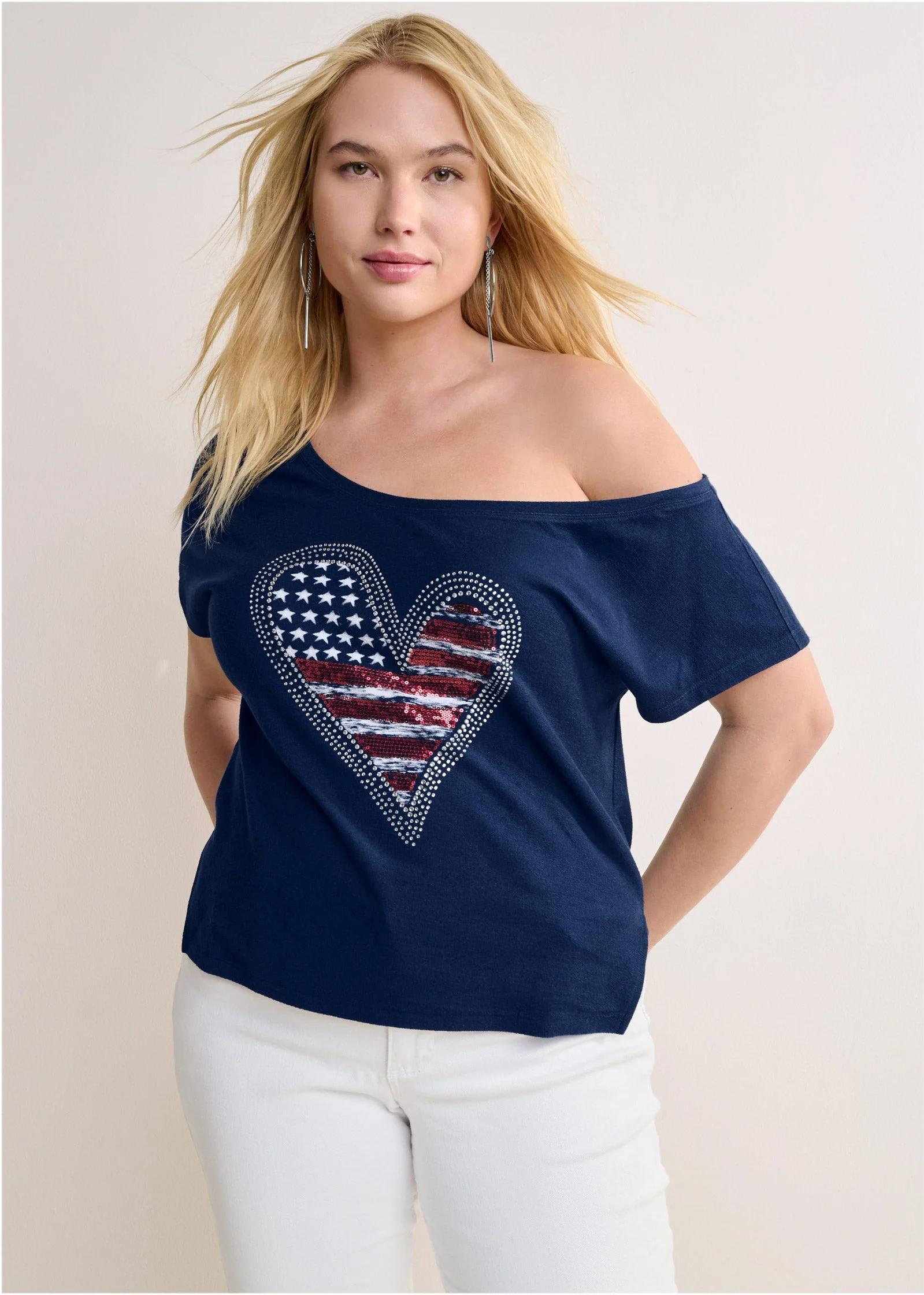 Americana Lounge Top - Navy Multi - Image 7