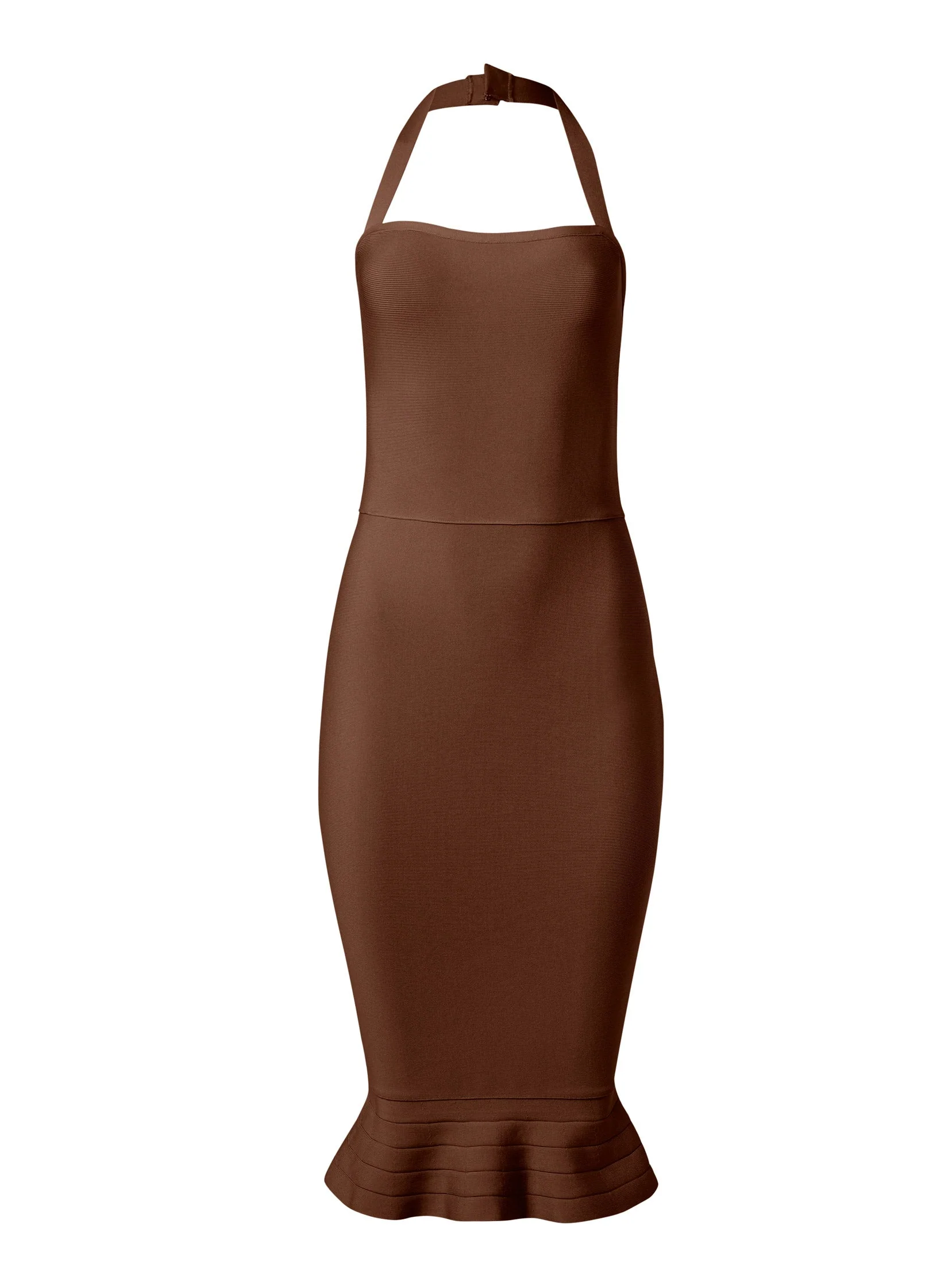 Halter Bandage Dress - Brown - Image 5