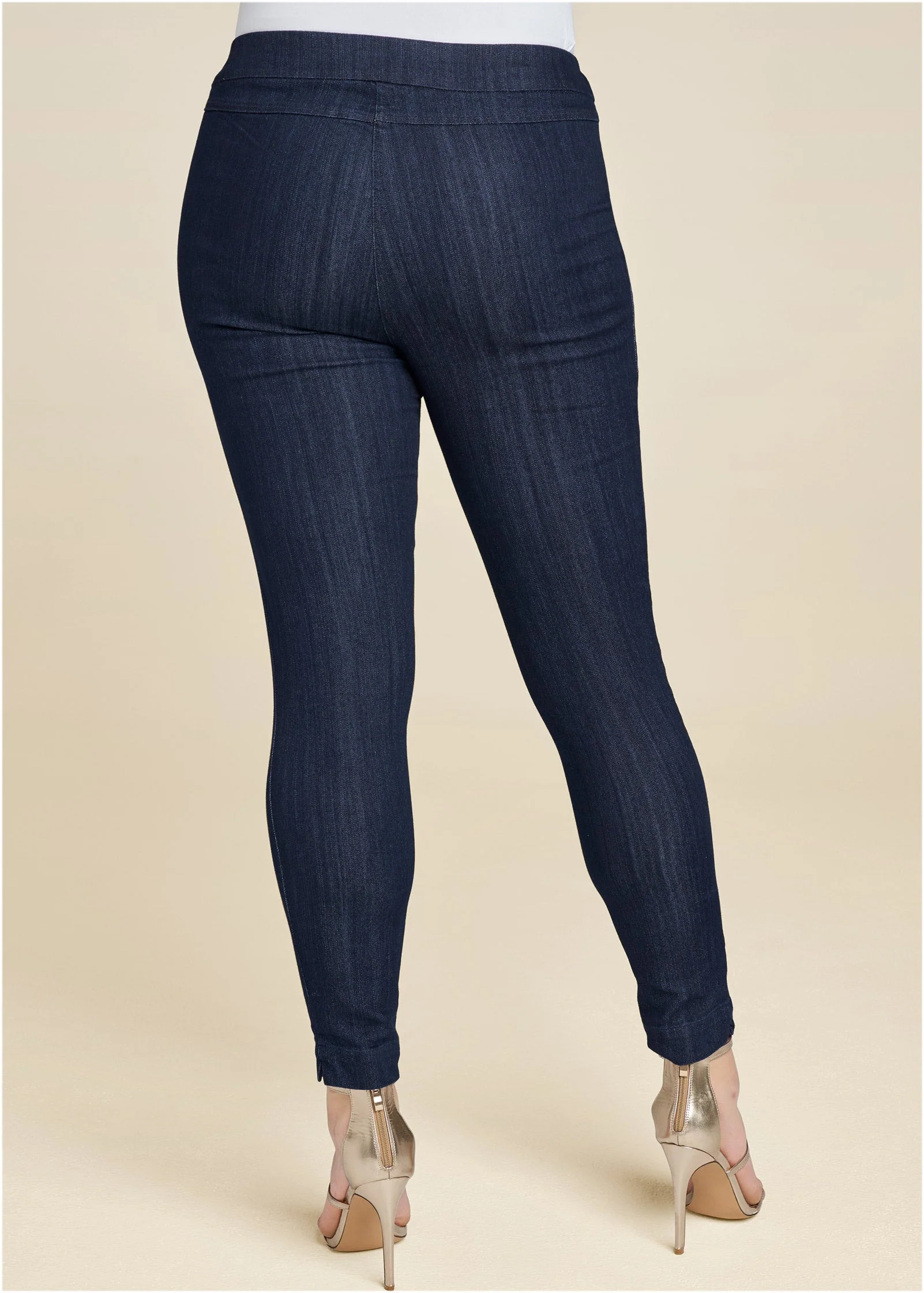 Slimming Stretch Jeggings - Dark Wash - Image 8