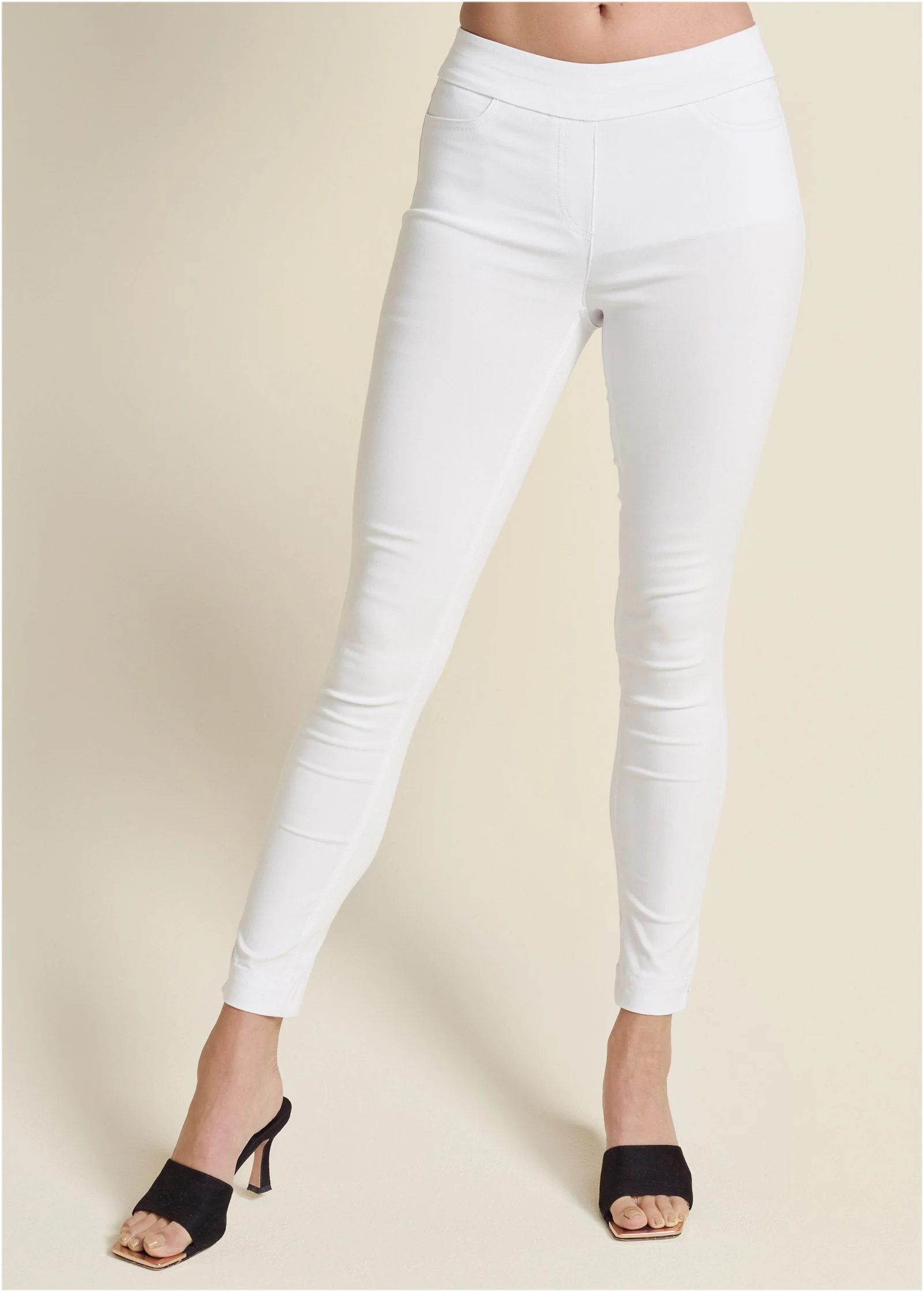 Slimming Stretch Jeggings - White - Image 2