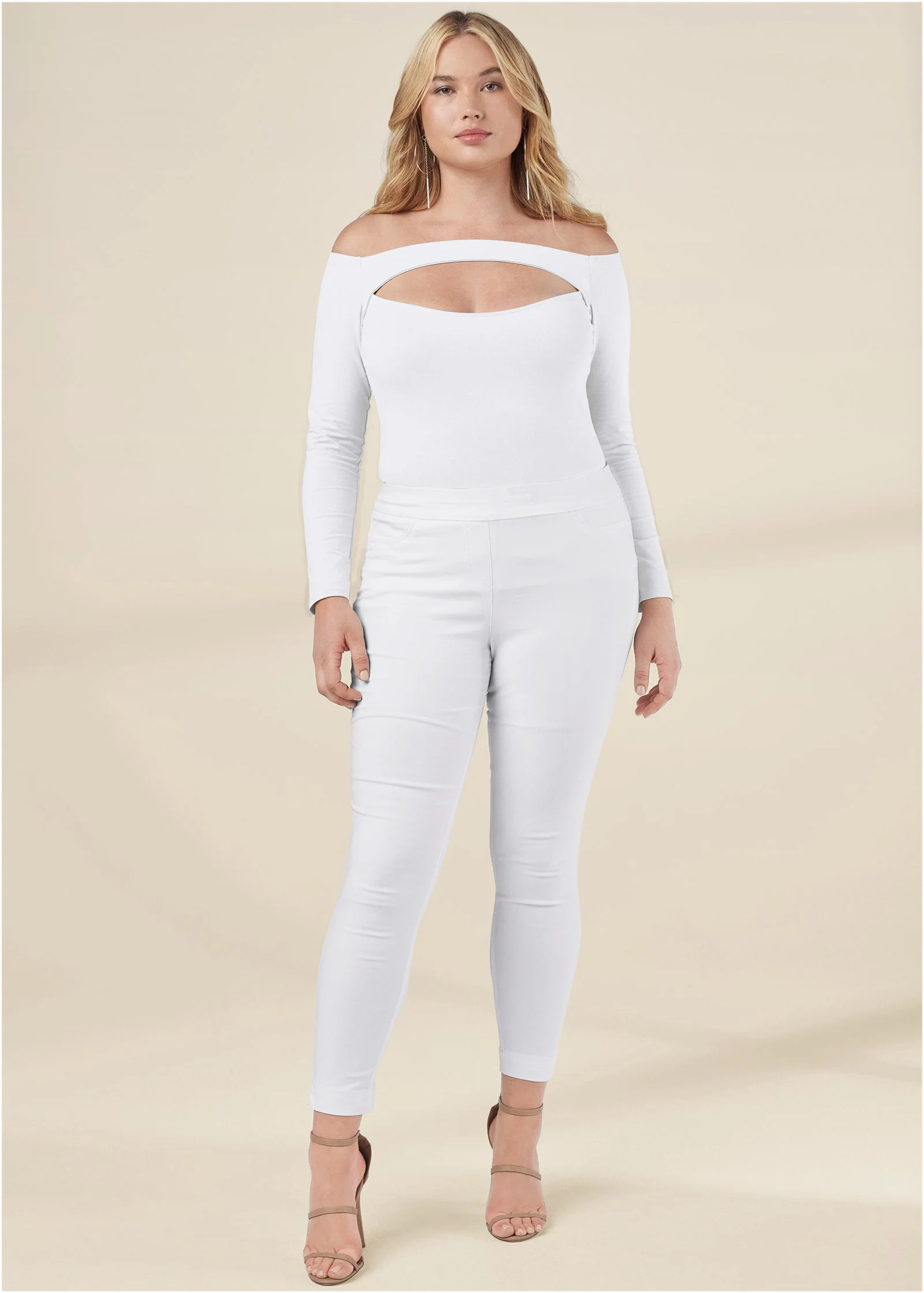 Slimming Stretch Jeggings - White - Image 6