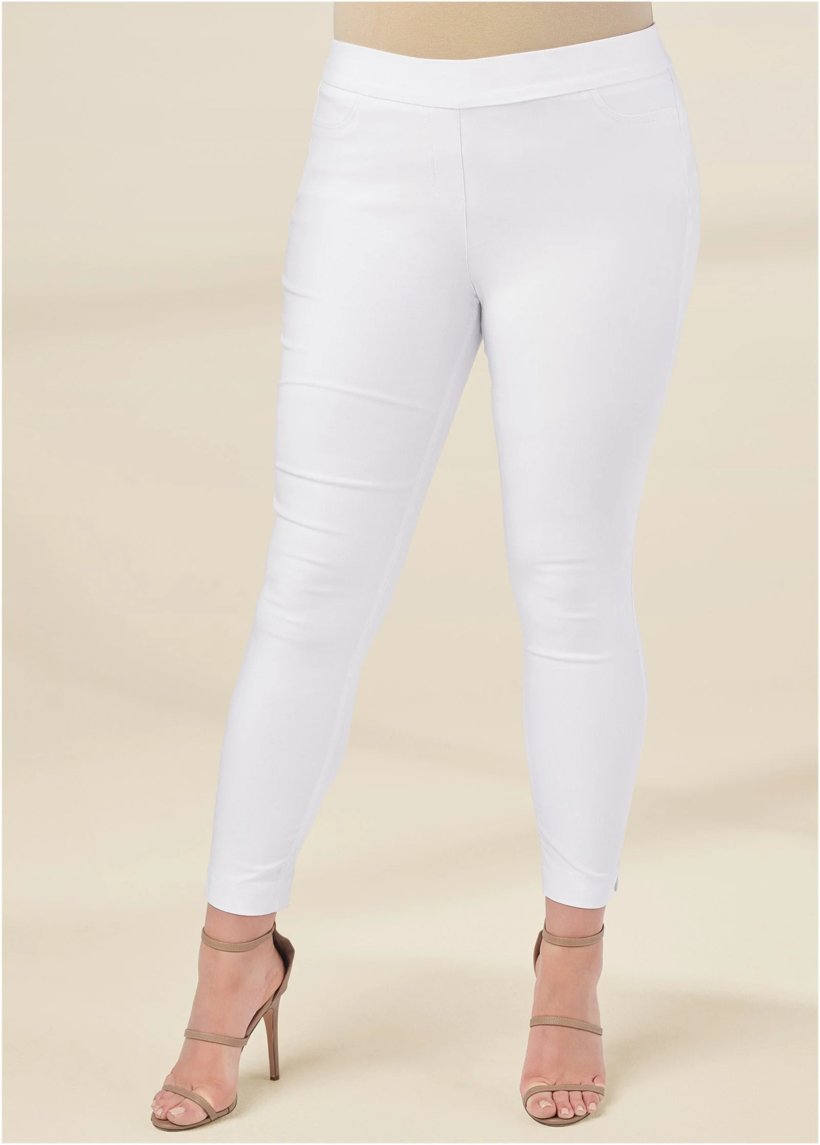 Slimming Stretch Jeggings - White - Image 7