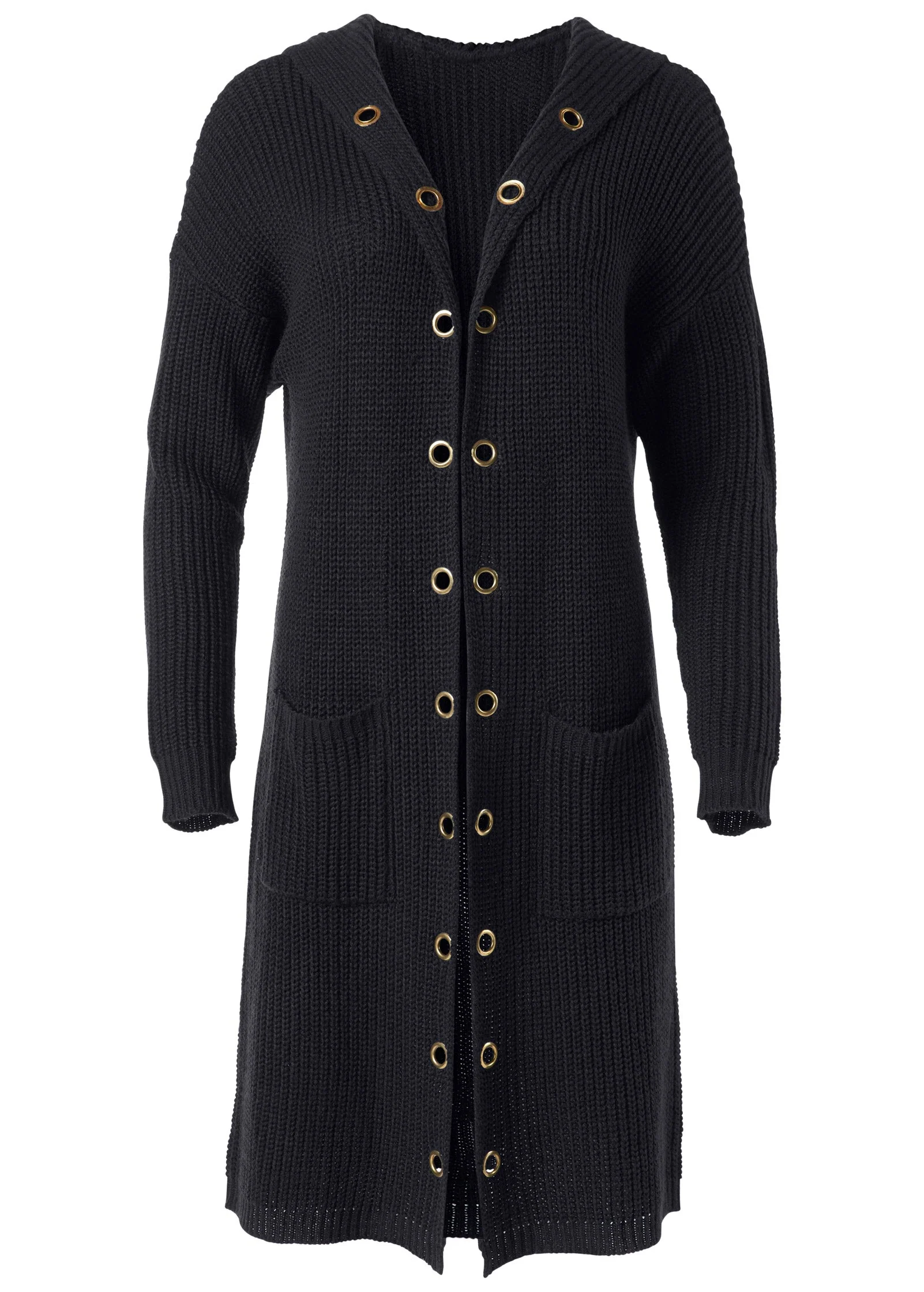 Grommet Detail Duster - Black - Image 5