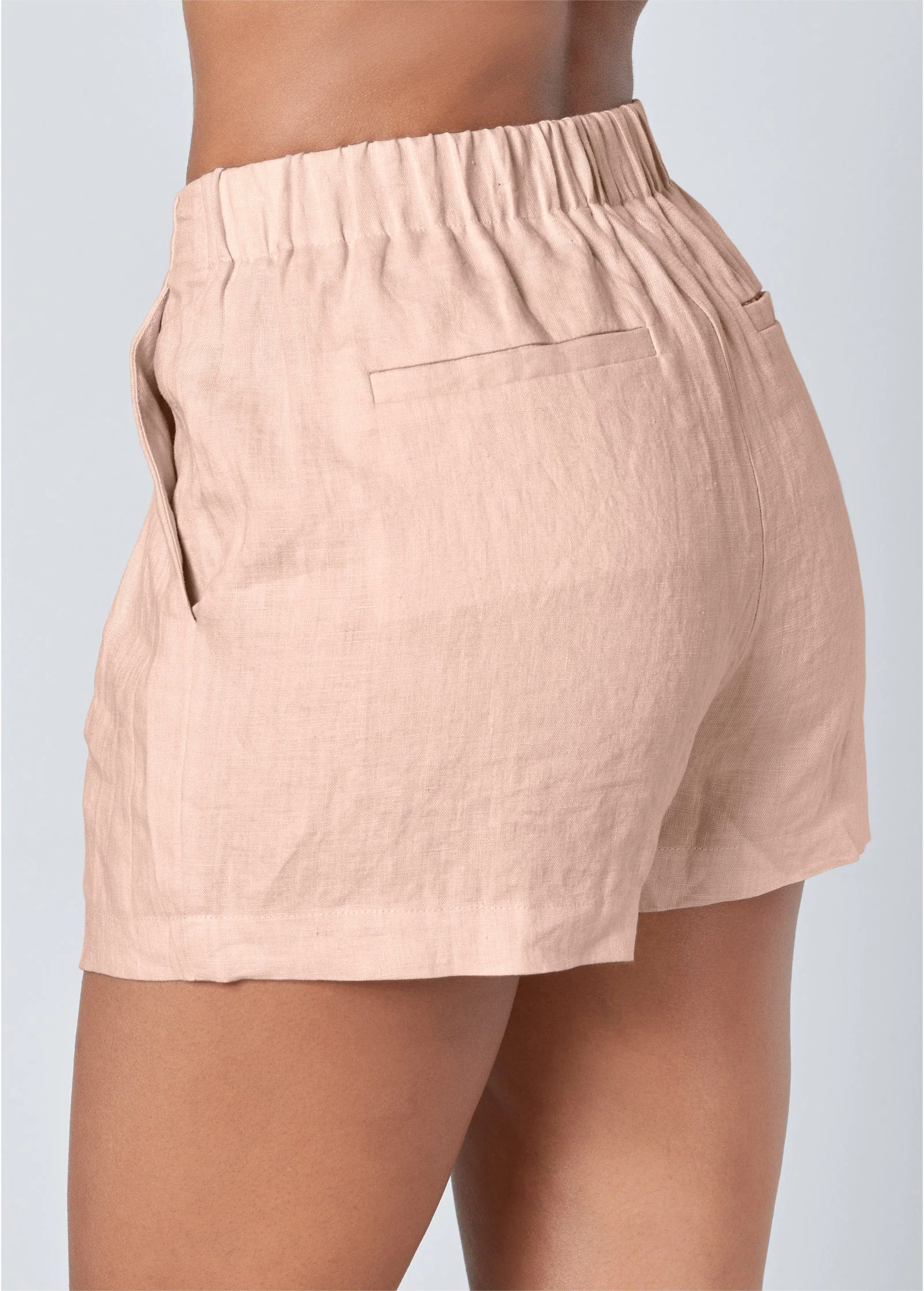 Linen Shorts - Blush - Image 6