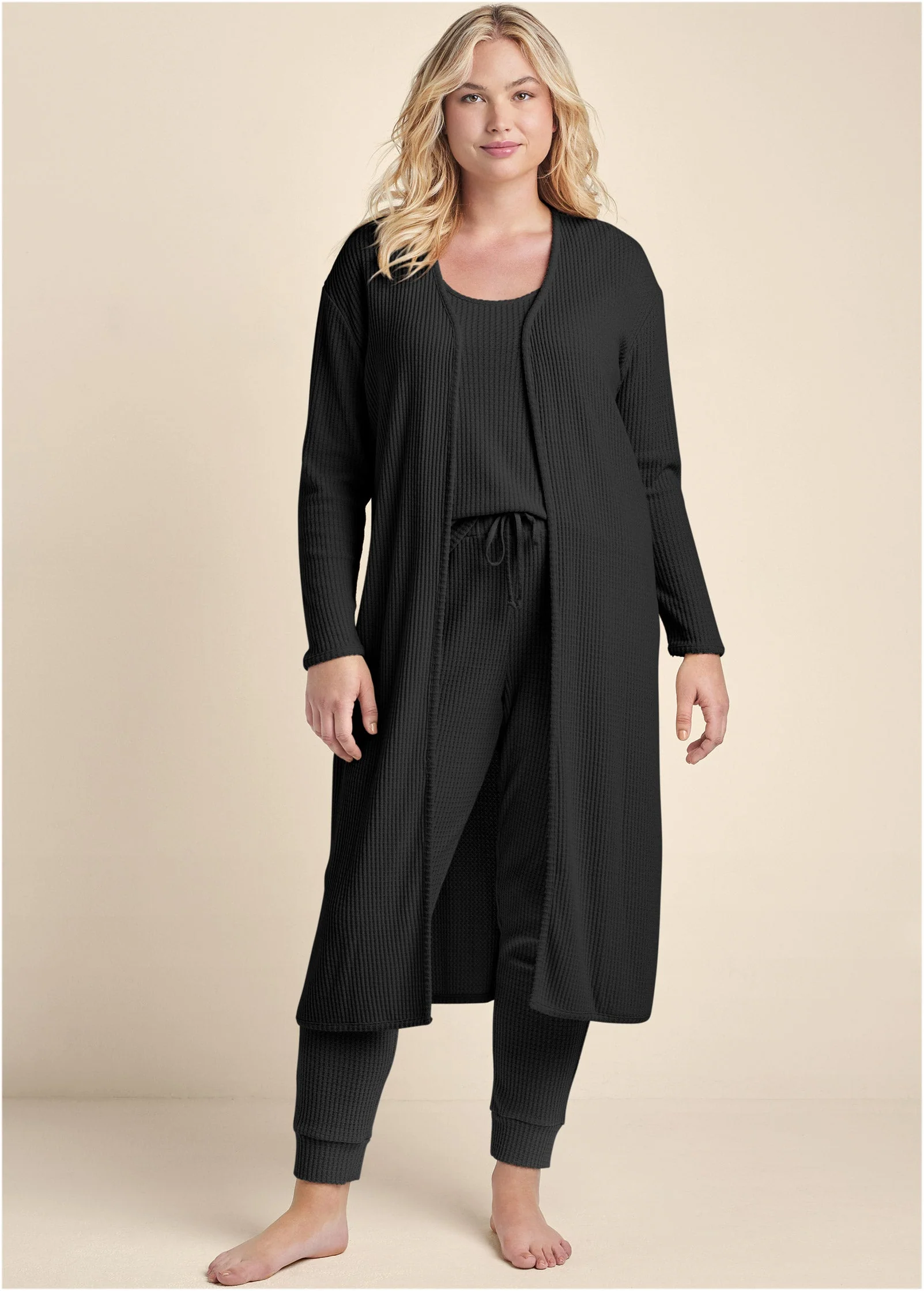 Cozy Waffle 3-Piece Set - Black - Image 6