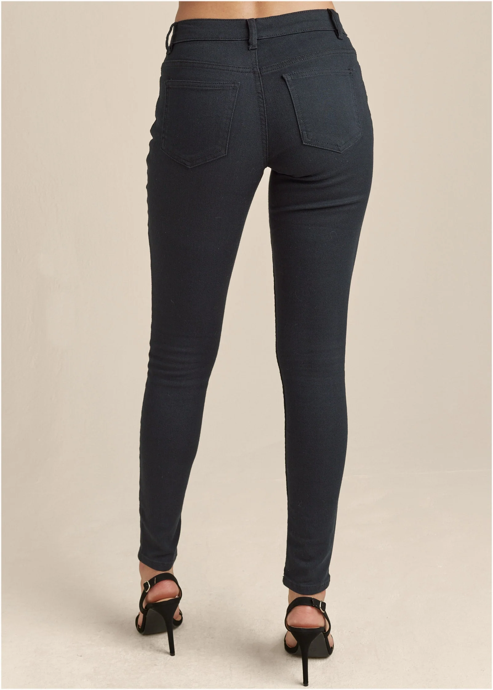 Heidi Skinny Jeans - Black Denim - Image 3