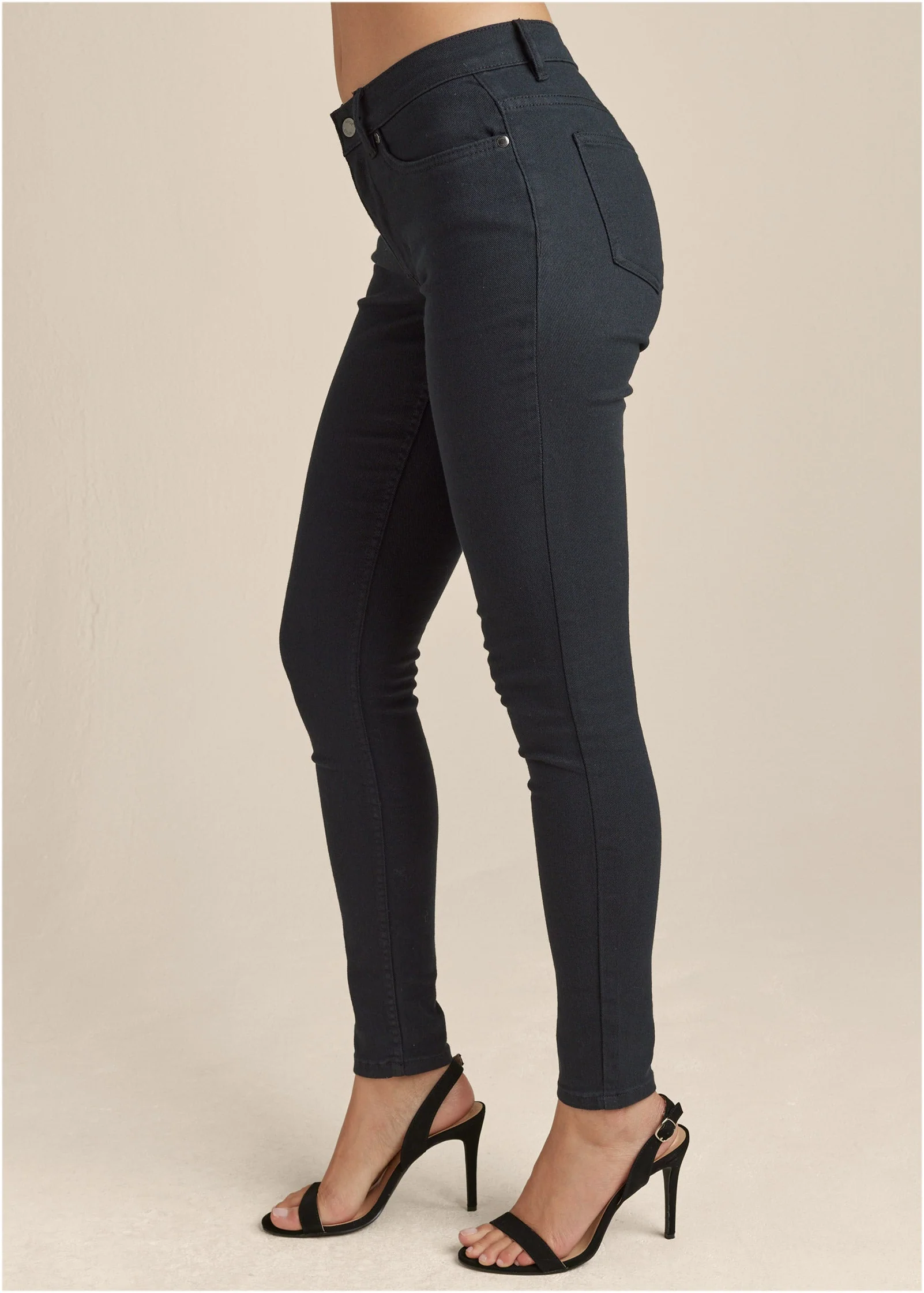 Heidi Skinny Jeans - Black Denim - Image 4