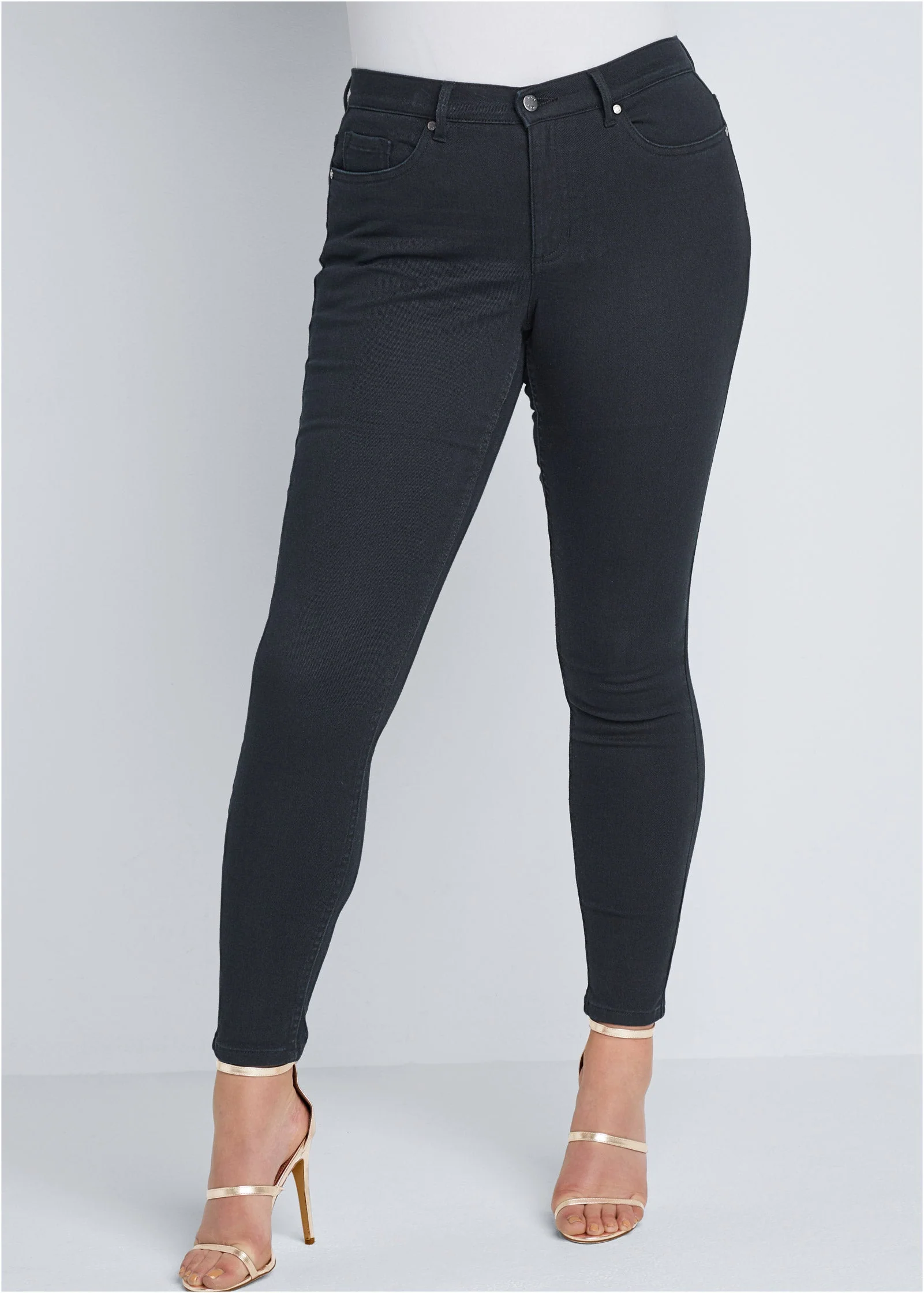 Heidi Skinny Jeans - Black Denim - Image 7