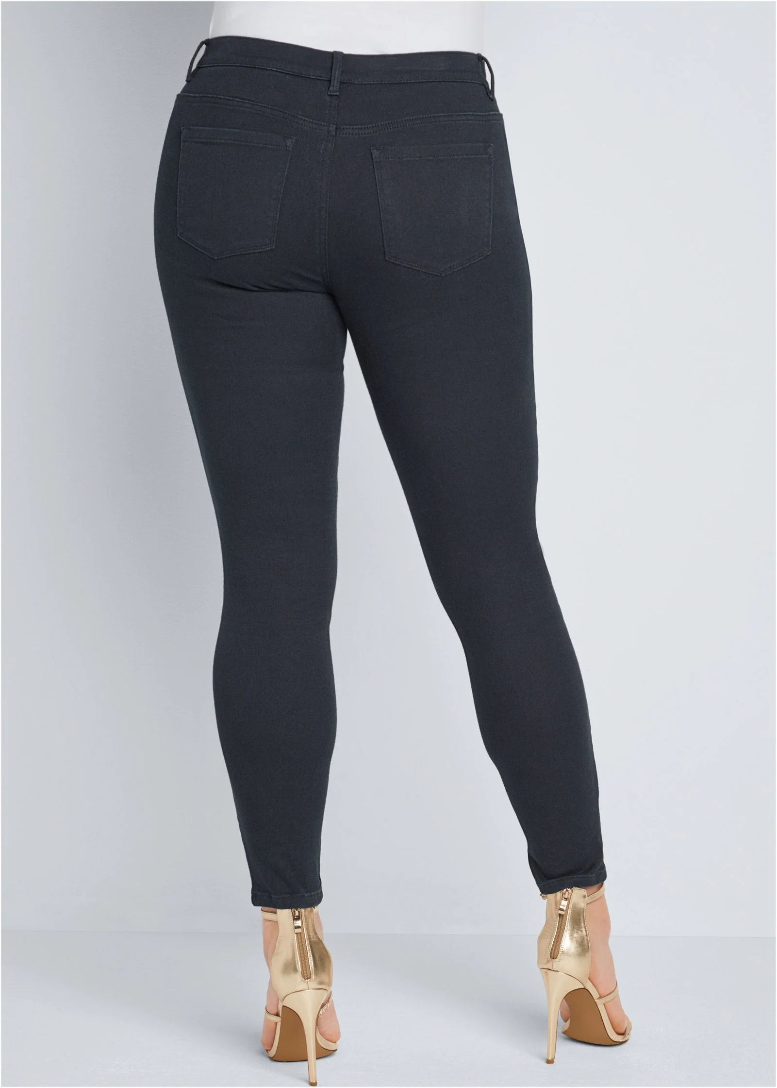 Heidi Skinny Jeans - Black Denim - Image 8