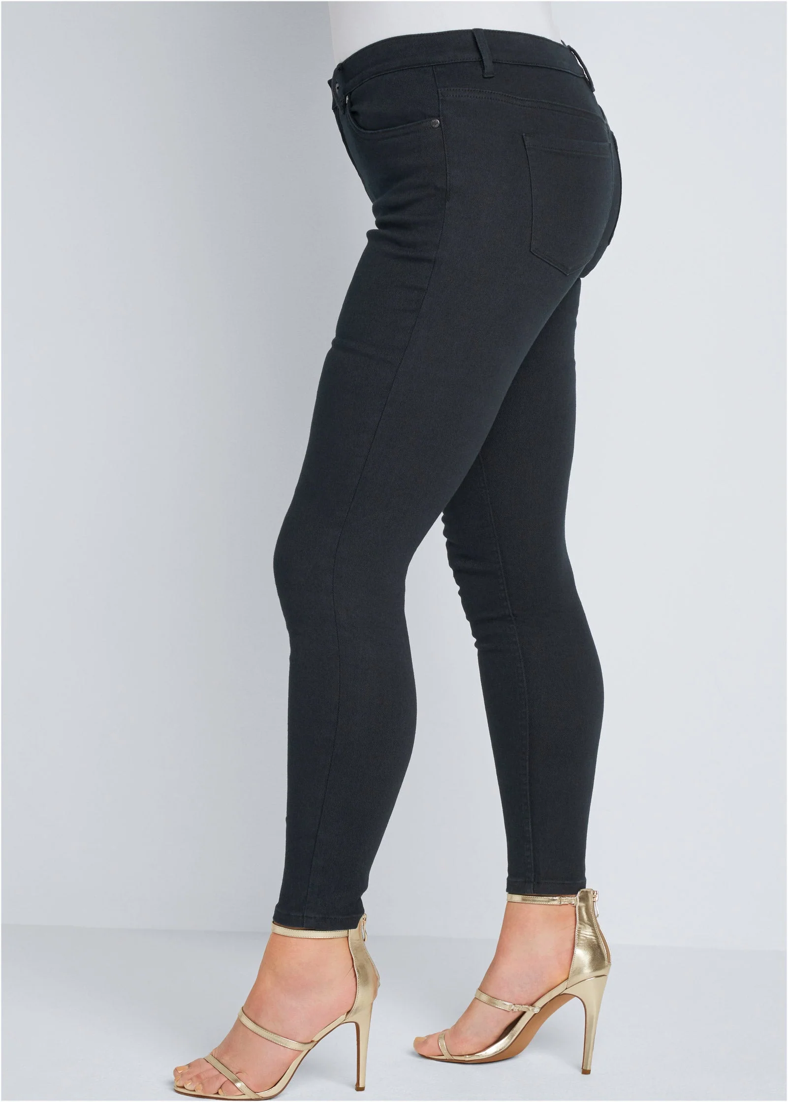 Heidi Skinny Jeans - Black Denim - Image 9