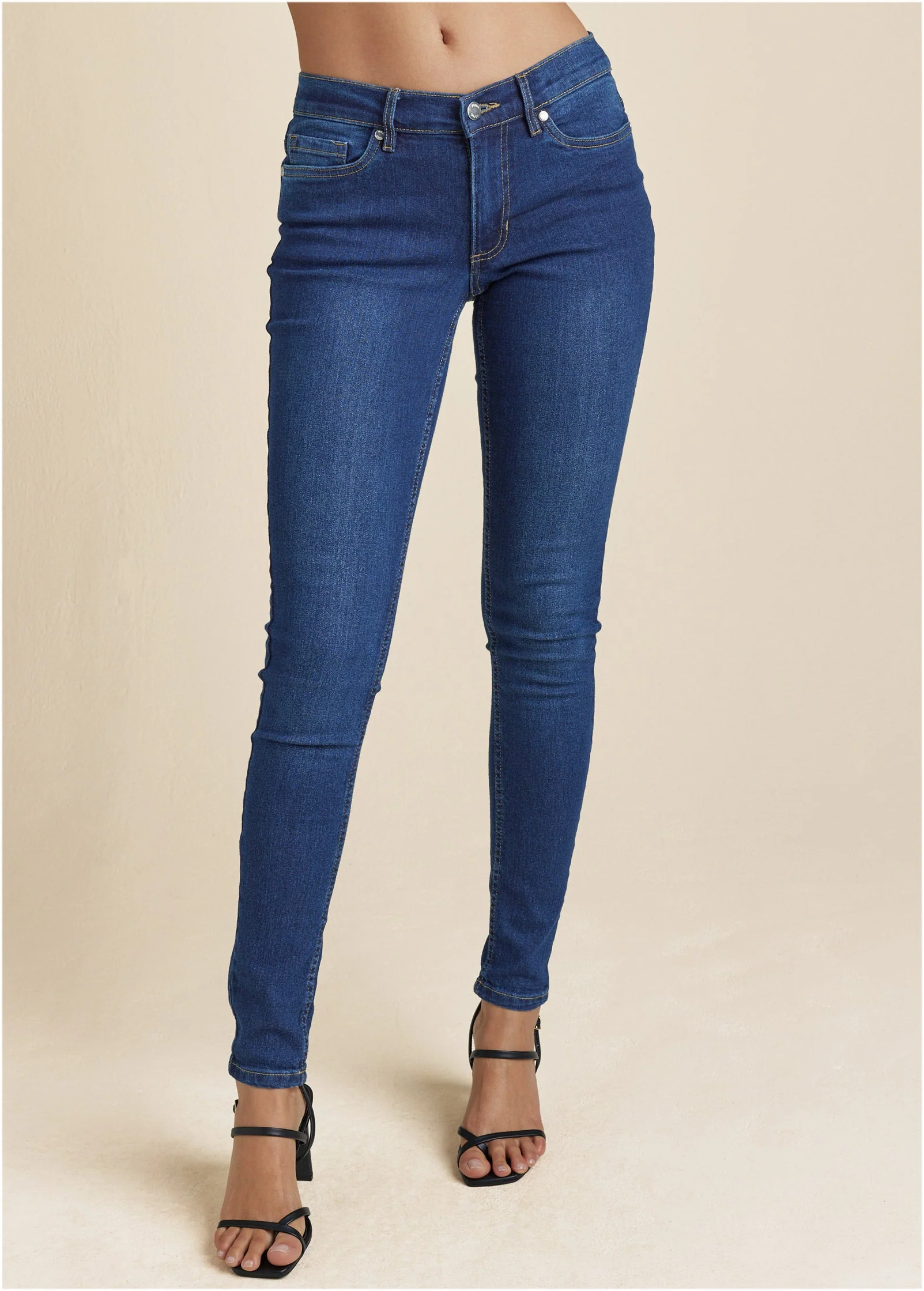 Heidi Skinny Jeans - Dark Wash - Image 2