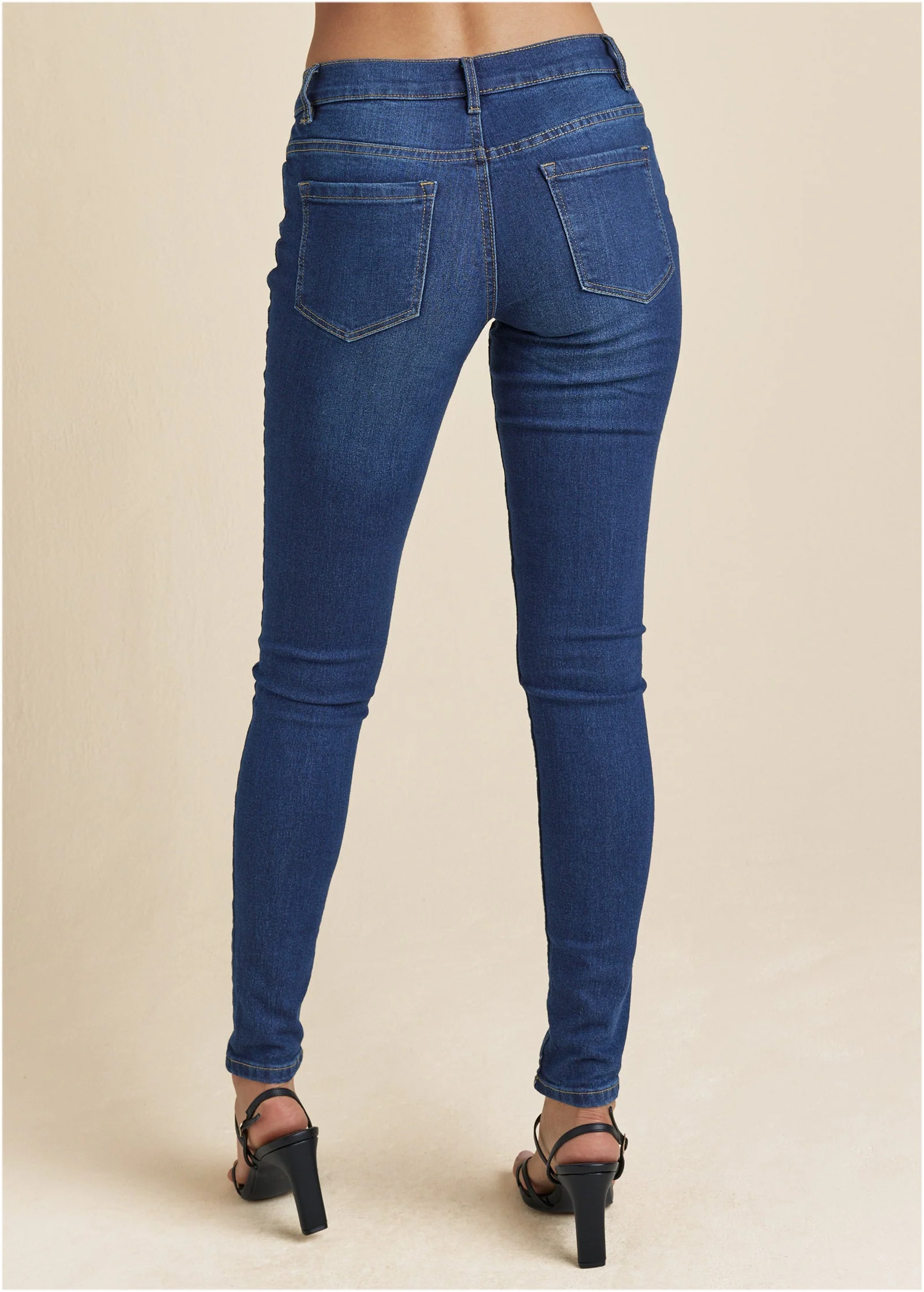 Heidi Skinny Jeans - Dark Wash - Image 3