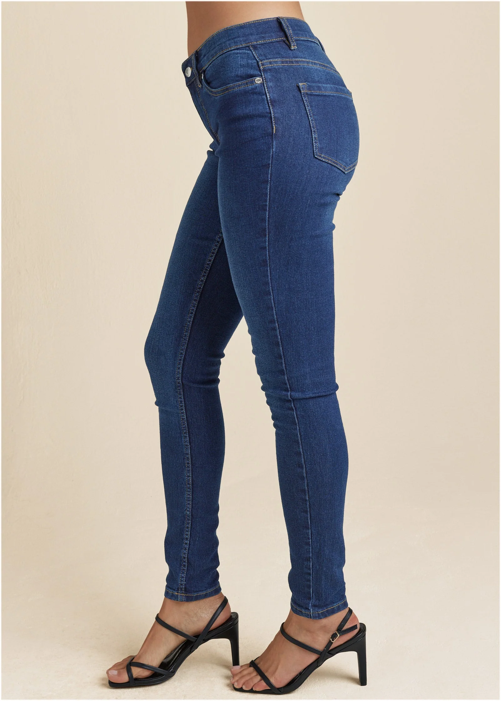 Heidi Skinny Jeans - Dark Wash - Image 4